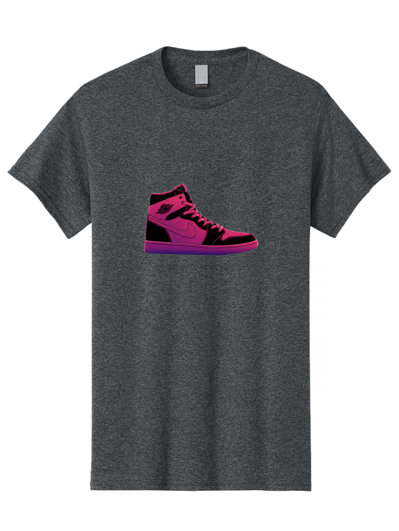 Pink-Nike-High-Top-Sneaker Men'S Graphic Tee, 100% Cotton, Comfortable Casual Summer Wear, Machine Washable, Sneaker Art, Pink And Black Design, Nike Air Jordan 1, High-Top Sneakers, Streetwear Fashion, Iconic Logo, Urban Style, Bab192 9