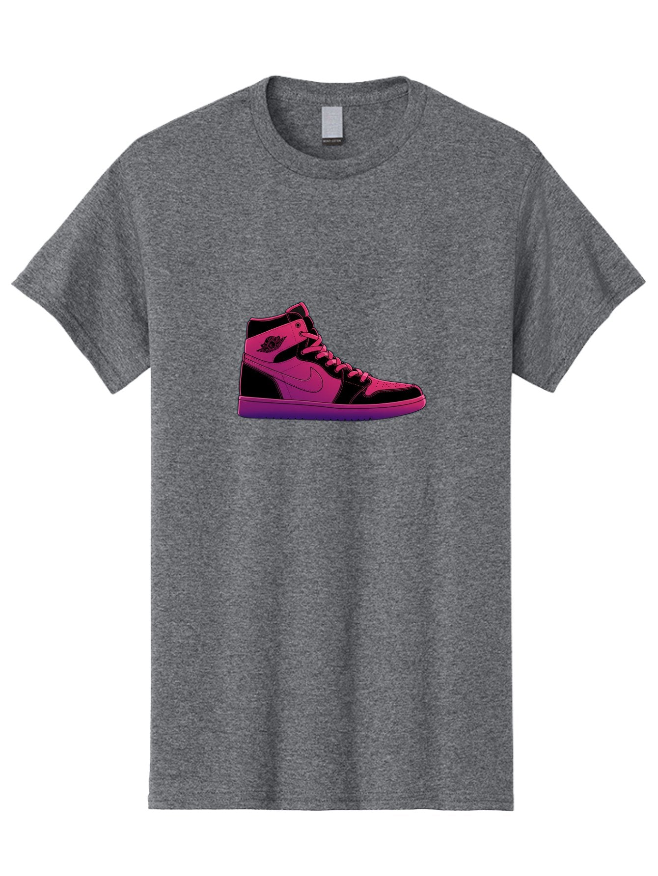 Pink-Nike-High-Top-Sneaker Men'S Graphic Tee, 100% Cotton, Comfortable Casual Summer Wear, Machine Washable, Sneaker Art, Pink And Black Design, Nike Air Jordan 1, High-Top Sneakers, Streetwear Fashion, Iconic Logo, Urban Style, Bab192 11