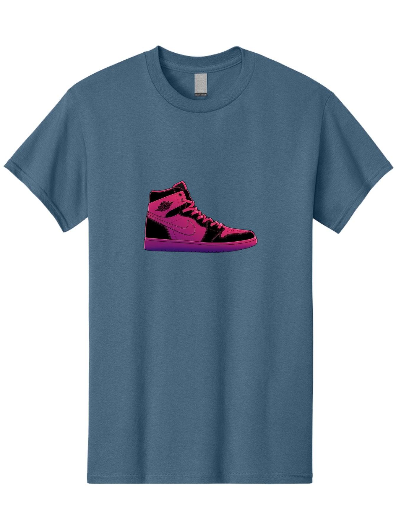 Pink-Nike-High-Top-Sneaker Men'S Graphic Tee, 100% Cotton, Comfortable Casual Summer Wear, Machine Washable, Sneaker Art, Pink And Black Design, Nike Air Jordan 1, High-Top Sneakers, Streetwear Fashion, Iconic Logo, Urban Style, Bab192