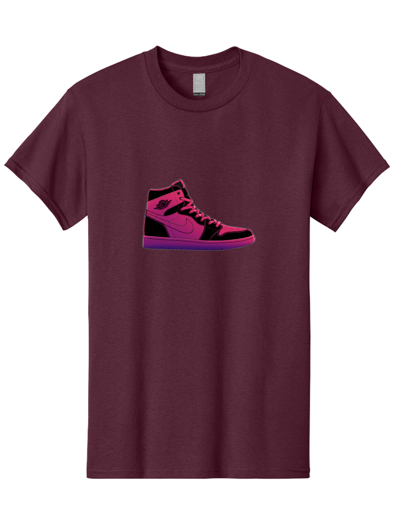 Pink-Nike-High-Top-Sneaker Men'S Graphic Tee, 100% Cotton, Comfortable Casual Summer Wear, Machine Washable, Sneaker Art, Pink And Black Design, Nike Air Jordan 1, High-Top Sneakers, Streetwear Fashion, Iconic Logo, Urban Style, Bab192 15