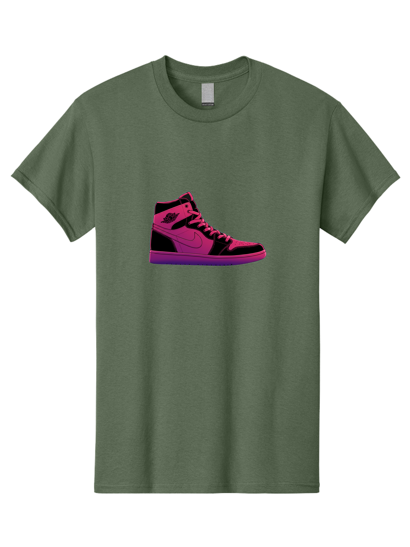 Pink-Nike-High-Top-Sneaker Men'S Graphic Tee, 100% Cotton, Comfortable Casual Summer Wear, Machine Washable, Sneaker Art, Pink And Black Design, Nike Air Jordan 1, High-Top Sneakers, Streetwear Fashion, Iconic Logo, Urban Style, Bab192 17