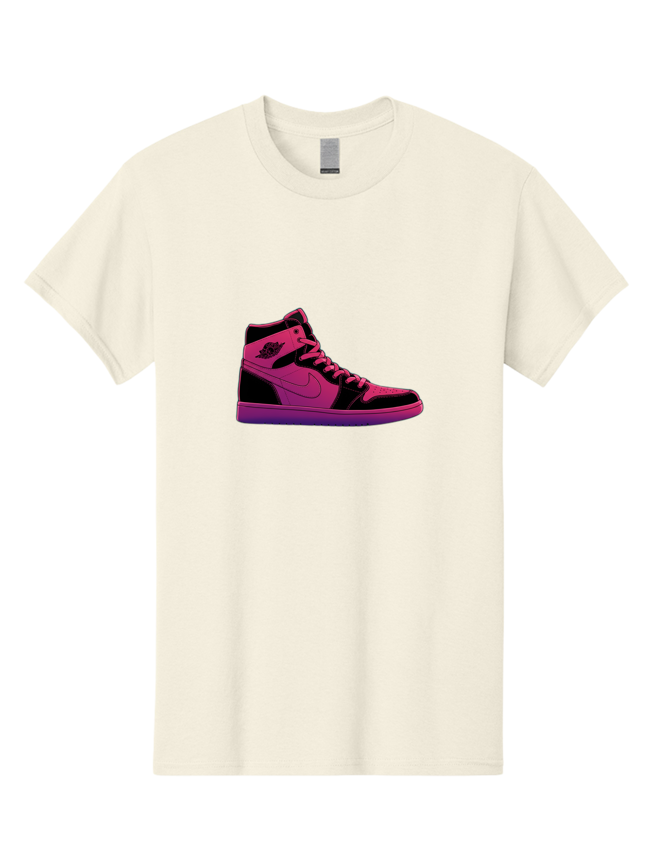 Pink-Nike-High-Top-Sneaker Men'S Graphic Tee, 100% Cotton, Comfortable Casual Summer Wear, Machine Washable, Sneaker Art, Pink And Black Design, Nike Air Jordan 1, High-Top Sneakers, Streetwear Fashion, Iconic Logo, Urban Style, Bab192 5