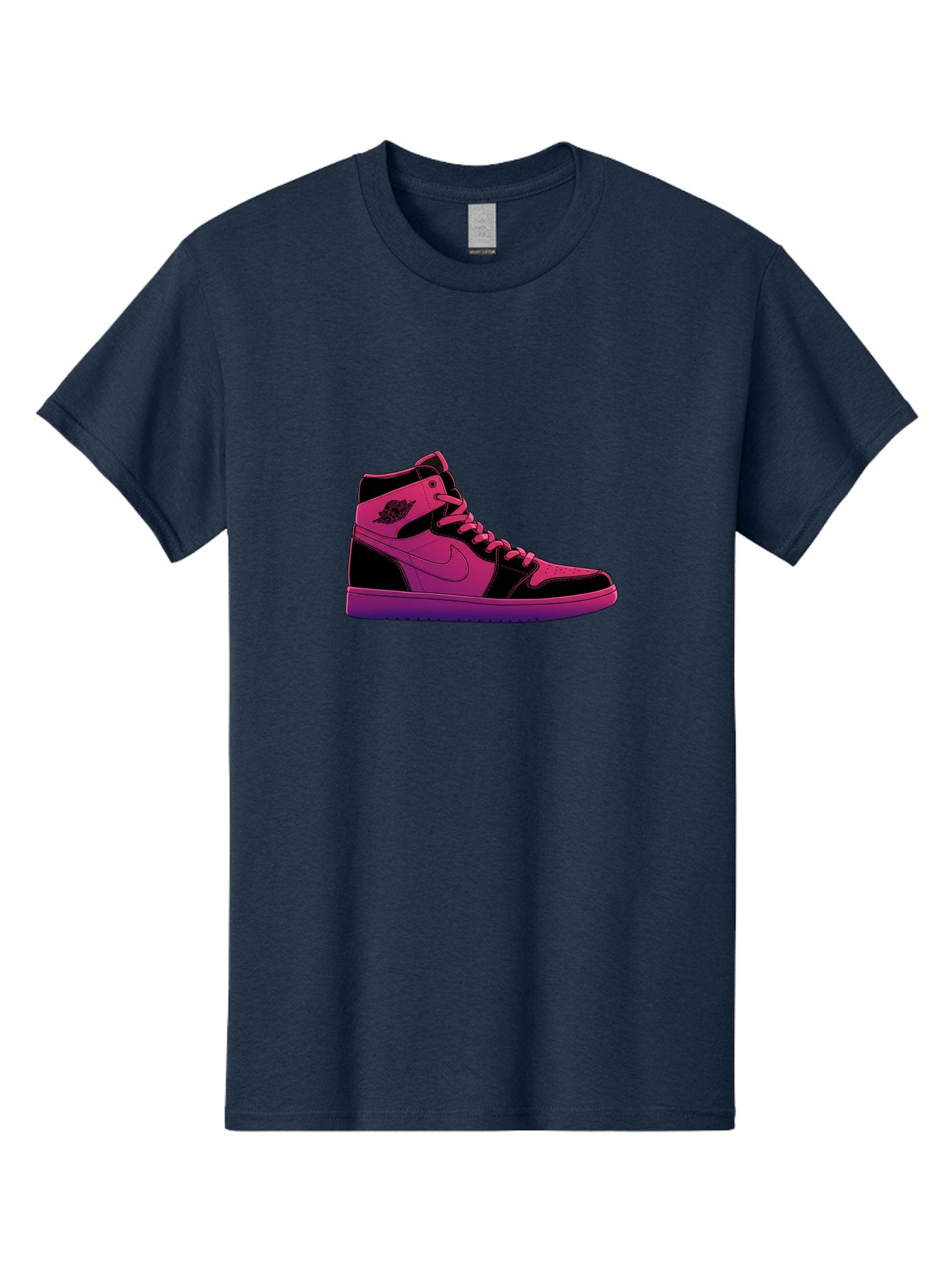 Pink-Nike-High-Top-Sneaker Men'S Graphic Tee, 100% Cotton, Comfortable Casual Summer Wear, Machine Washable, Sneaker Art, Pink And Black Design, Nike Air Jordan 1, High-Top Sneakers, Streetwear Fashion, Iconic Logo, Urban Style, Bab192 8