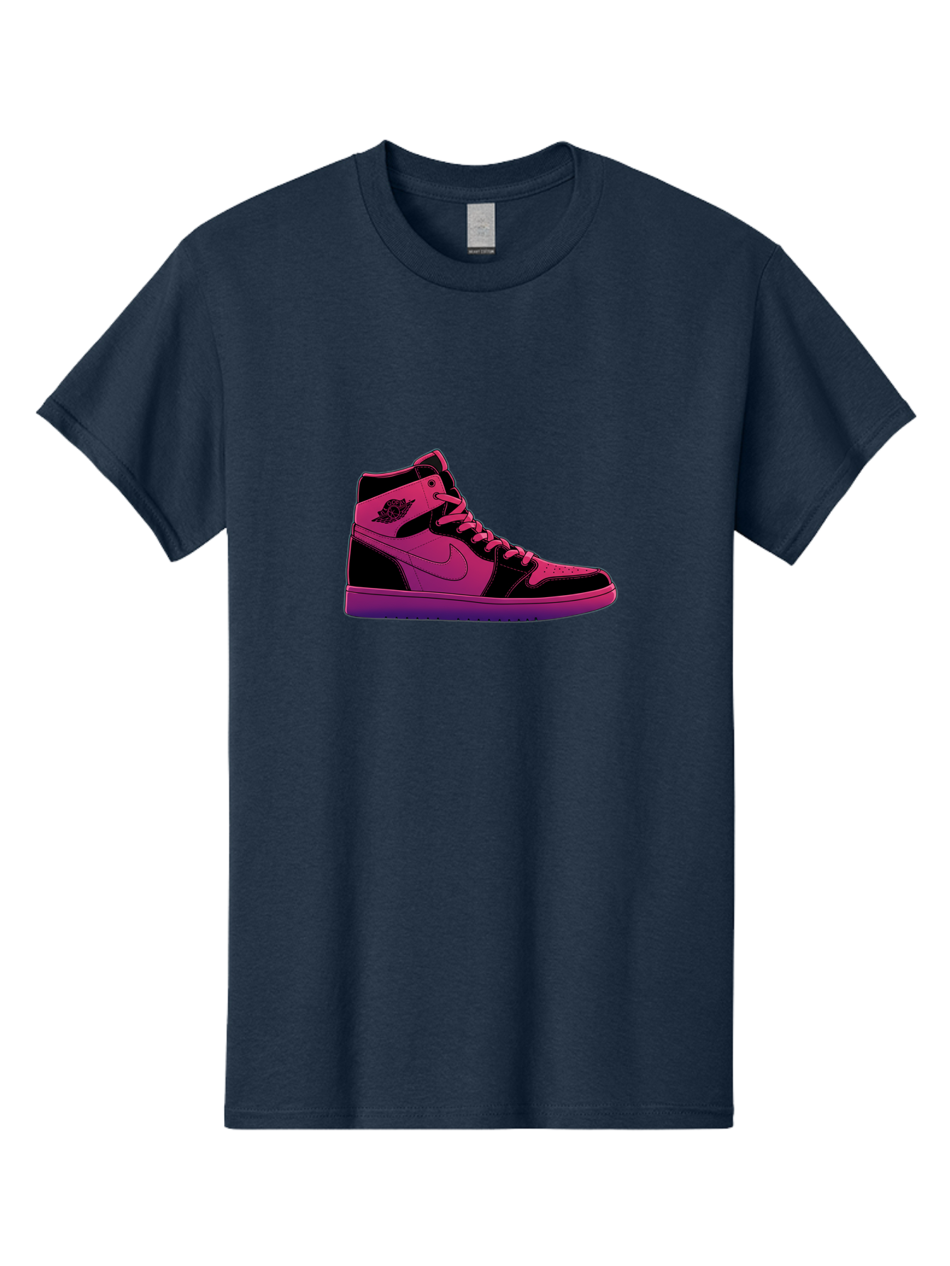 Pink-Nike-High-Top-Sneaker Men'S Graphic Tee, 100% Cotton, Comfortable Casual Summer Wear, Machine Washable, Sneaker Art, Pink And Black Design, Nike Air Jordan 1, High-Top Sneakers, Streetwear Fashion, Iconic Logo, Urban Style, Bab192 21