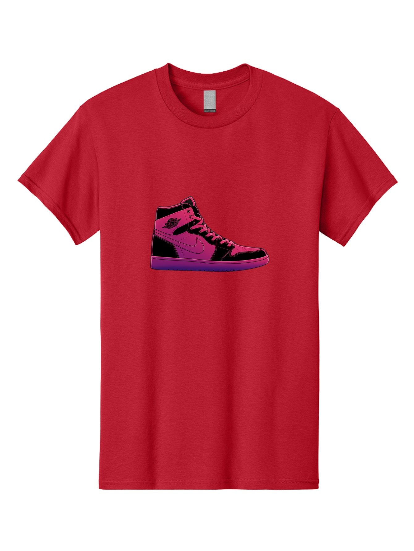 Pink-Nike-High-Top-Sneaker Men'S Graphic Tee, 100% Cotton, Comfortable Casual Summer Wear, Machine Washable, Sneaker Art, Pink And Black Design, Nike Air Jordan 1, High-Top Sneakers, Streetwear Fashion, Iconic Logo, Urban Style, Bab192 14