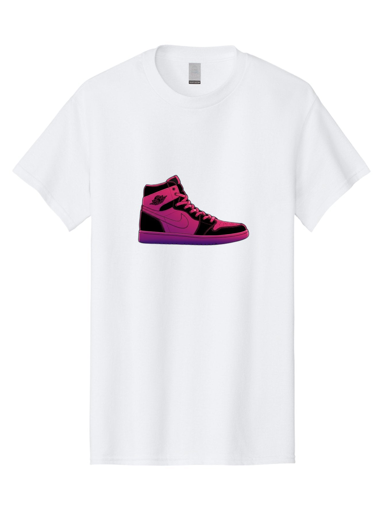 Pink-Nike-High-Top-Sneaker Men'S Graphic Tee, 100% Cotton, Comfortable Casual Summer Wear, Machine Washable, Sneaker Art, Pink And Black Design, Nike Air Jordan 1, High-Top Sneakers, Streetwear Fashion, Iconic Logo, Urban Style, Bab192 4