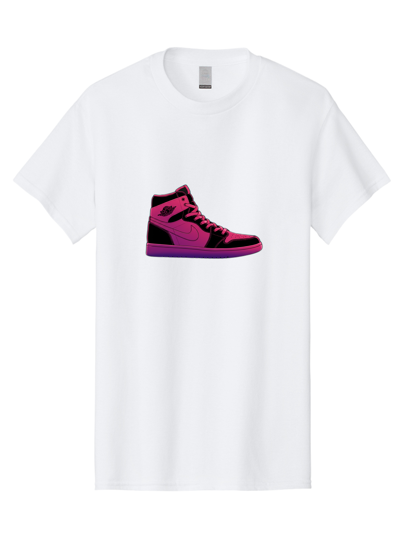Pink-Nike-High-Top-Sneaker Men'S Graphic Tee, 100% Cotton, Comfortable Casual Summer Wear, Machine Washable, Sneaker Art, Pink And Black Design, Nike Air Jordan 1, High-Top Sneakers, Streetwear Fashion, Iconic Logo, Urban Style, Bab192 7