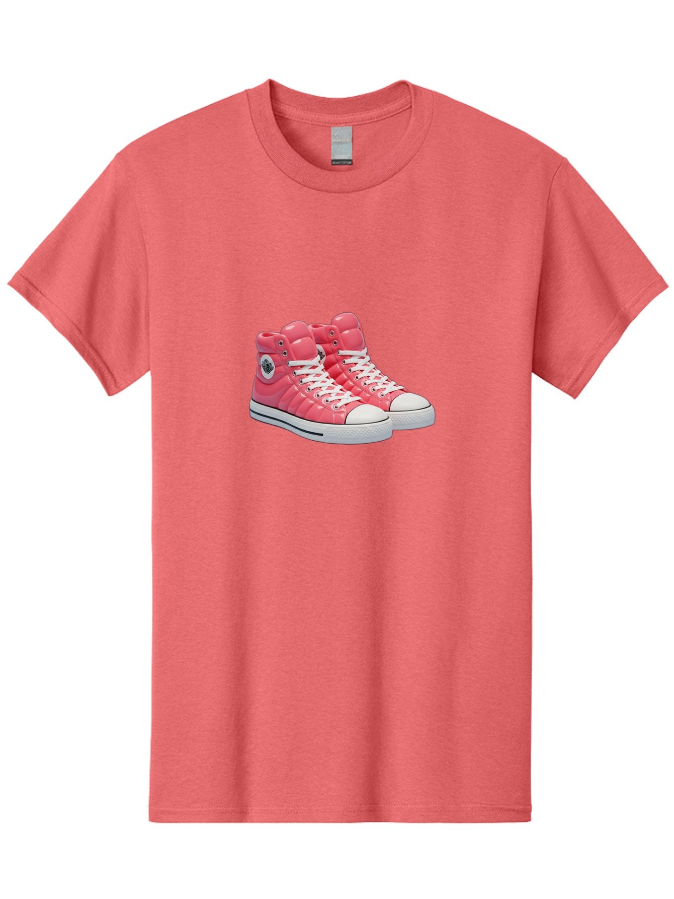 Pink-Padded-Converse Men'S Graphic Tee, 100% Cotton, Comfortable Casual Summer Wear, Machine Washable, Pink Puffer Converse Sneakers, High-Top Sneakers, Fashion Footwear, Bold Style, Statement Shoes, Athletic Wear, Trendy Kicks, White Laces, Bab193 14