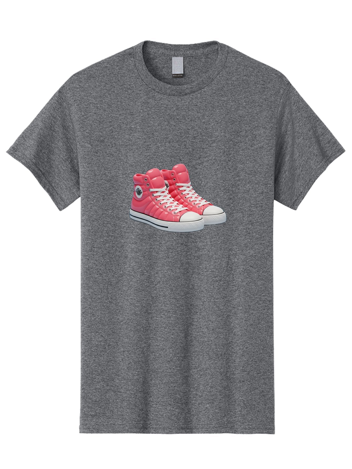 Pink-Padded-Converse Men'S Graphic Tee, 100% Cotton, Comfortable Casual Summer Wear, Machine Washable, Pink Puffer Converse Sneakers, High-Top Sneakers, Fashion Footwear, Bold Style, Statement Shoes, Athletic Wear, Trendy Kicks, White Laces, Bab193 15