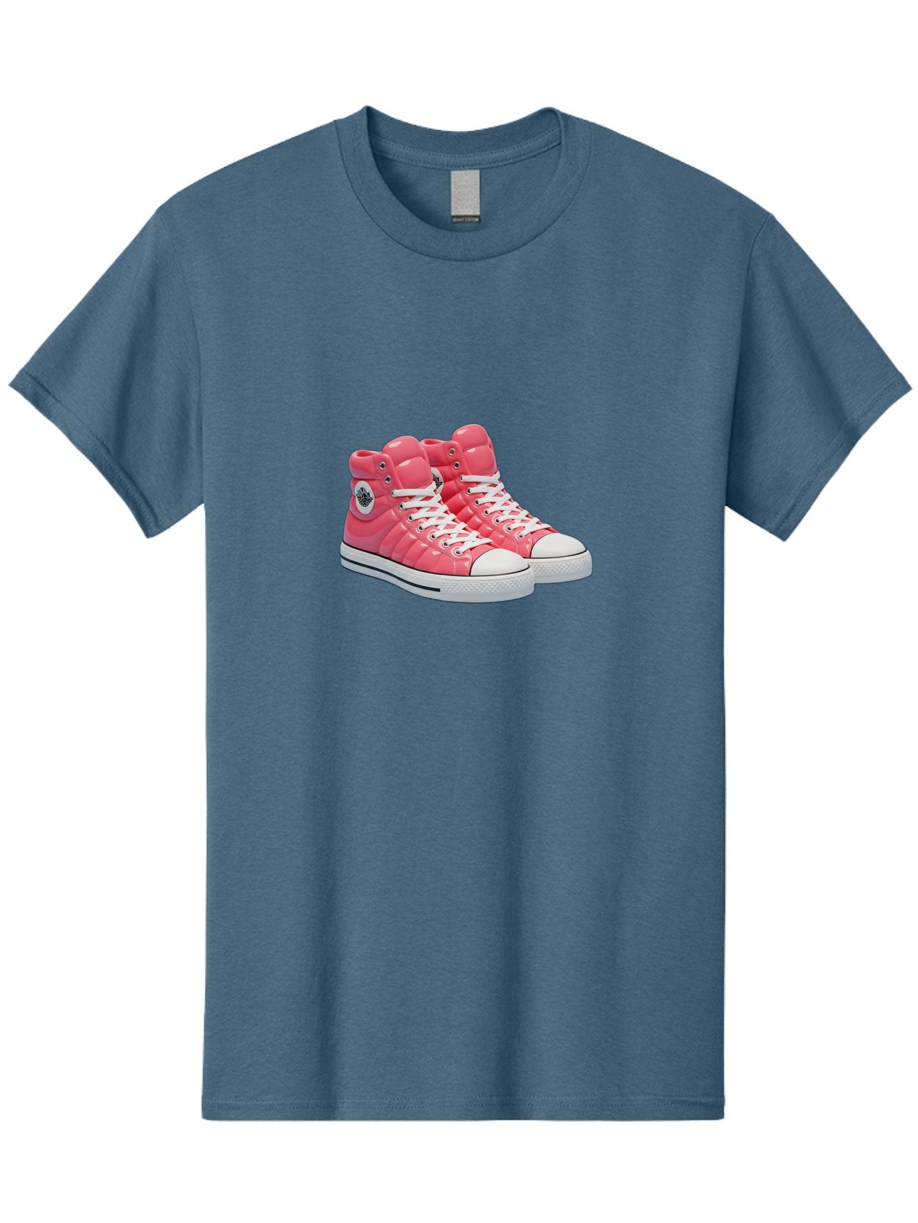 Pink-Padded-Converse Men'S Graphic Tee, 100% Cotton, Comfortable Casual Summer Wear, Machine Washable, Pink Puffer Converse Sneakers, High-Top Sneakers, Fashion Footwear, Bold Style, Statement Shoes, Athletic Wear, Trendy Kicks, White Laces, Bab193 7