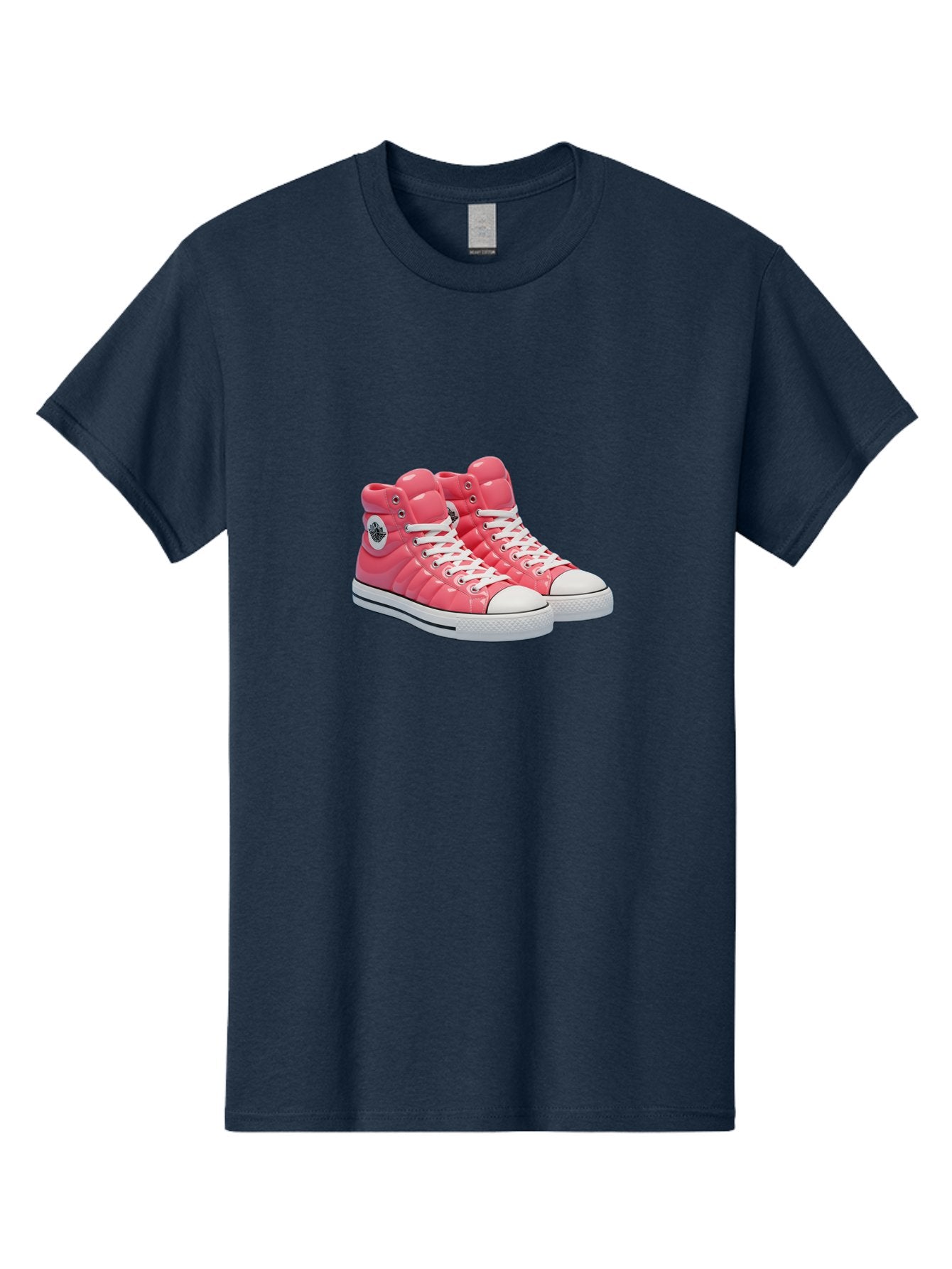 Pink-Padded-Converse Men'S Graphic Tee, 100% Cotton, Comfortable Casual Summer Wear, Machine Washable, Pink Puffer Converse Sneakers, High-Top Sneakers, Fashion Footwear, Bold Style, Statement Shoes, Athletic Wear, Trendy Kicks, White Laces, Bab193 11