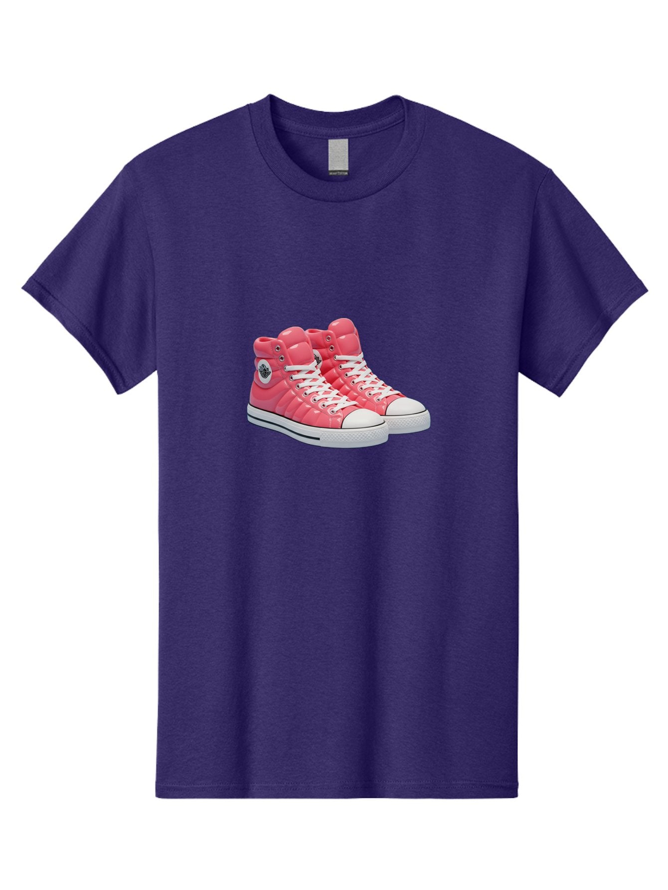 Pink-Padded-Converse Men'S Graphic Tee, 100% Cotton, Comfortable Casual Summer Wear, Machine Washable, Pink Puffer Converse Sneakers, High-Top Sneakers, Fashion Footwear, Bold Style, Statement Shoes, Athletic Wear, Trendy Kicks, White Laces, Bab193 12