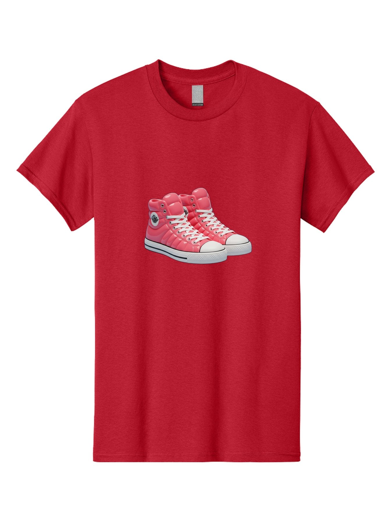 Pink-Padded-Converse Men'S Graphic Tee, 100% Cotton, Comfortable Casual Summer Wear, Machine Washable, Pink Puffer Converse Sneakers, High-Top Sneakers, Fashion Footwear, Bold Style, Statement Shoes, Athletic Wear, Trendy Kicks, White Laces, Bab193 10