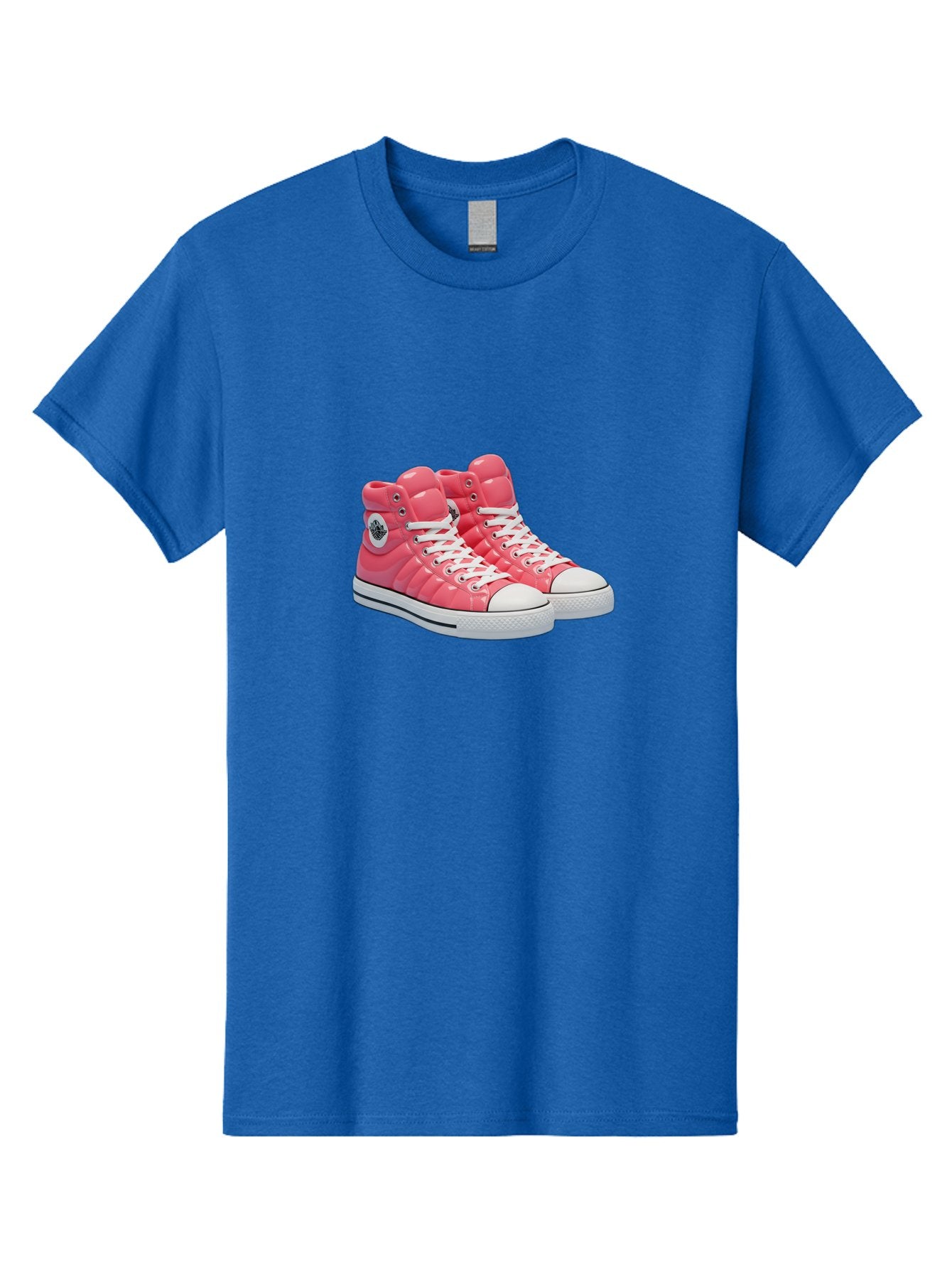 Pink-Padded-Converse Men'S Graphic Tee, 100% Cotton, Comfortable Casual Summer Wear, Machine Washable, Pink Puffer Converse Sneakers, High-Top Sneakers, Fashion Footwear, Bold Style, Statement Shoes, Athletic Wear, Trendy Kicks, White Laces, Bab193 6