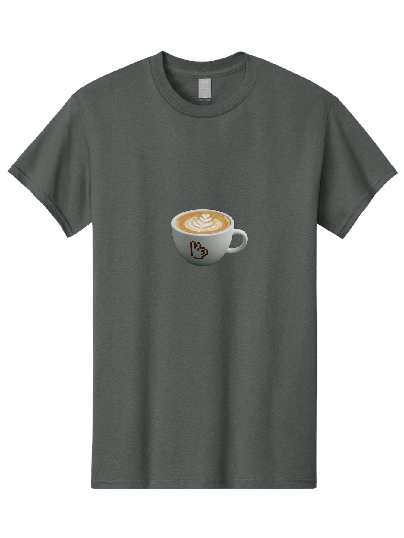 Pixel-Art-Coffee-Cup Men'S Graphic Tee, 100% Cotton, Comfortable Casual Summer Wear, Machine Washable, Cup Of Coffee, Latte Art, Coffee Beverage, Morning Pick-Me-Up, Daily Grind, Caffeine Fix, Pixel Art Design, Coffee Culture Bab198