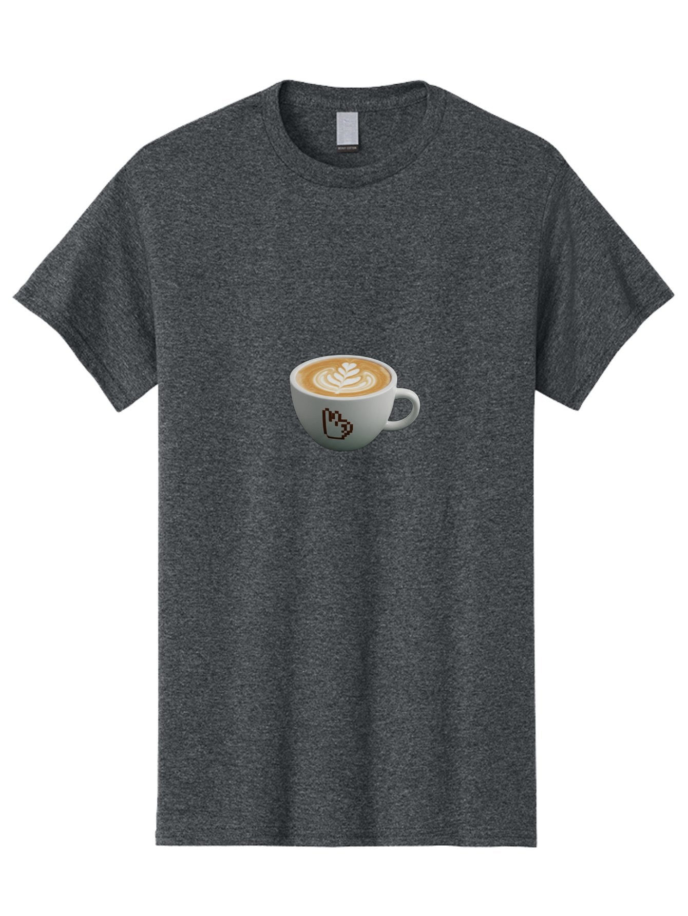 Pixel-Art-Coffee-Cup Men'S Graphic Tee, 100% Cotton, Comfortable Casual Summer Wear, Machine Washable, Cup Of Coffee, Latte Art, Coffee Beverage, Morning Pick-Me-Up, Daily Grind, Caffeine Fix, Pixel Art Design, Coffee Culture Bab198 3