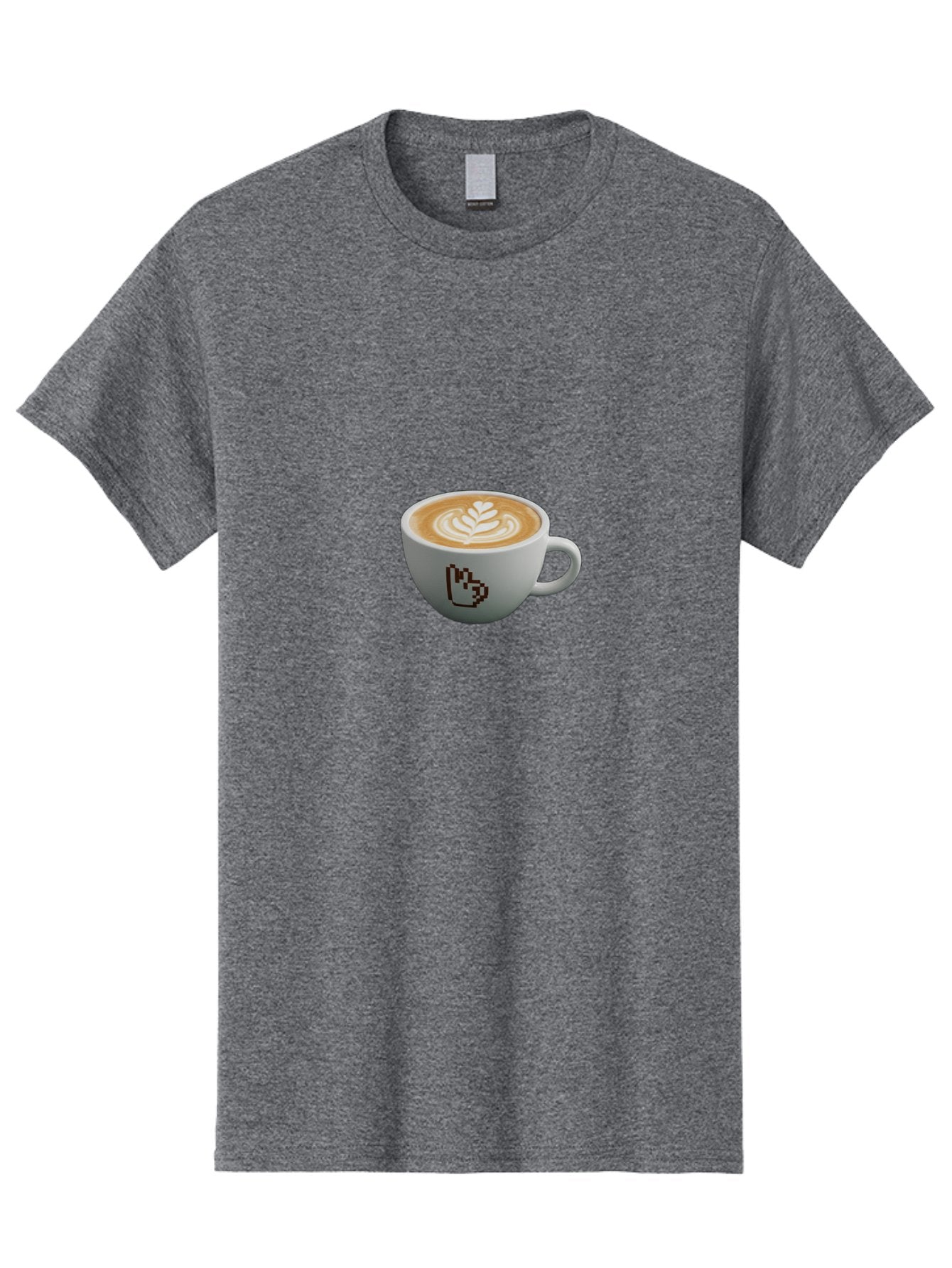 Pixel-Art-Coffee-Cup Men'S Graphic Tee, 100% Cotton, Comfortable Casual Summer Wear, Machine Washable, Cup Of Coffee, Latte Art, Coffee Beverage, Morning Pick-Me-Up, Daily Grind, Caffeine Fix, Pixel Art Design, Coffee Culture Bab198 6
