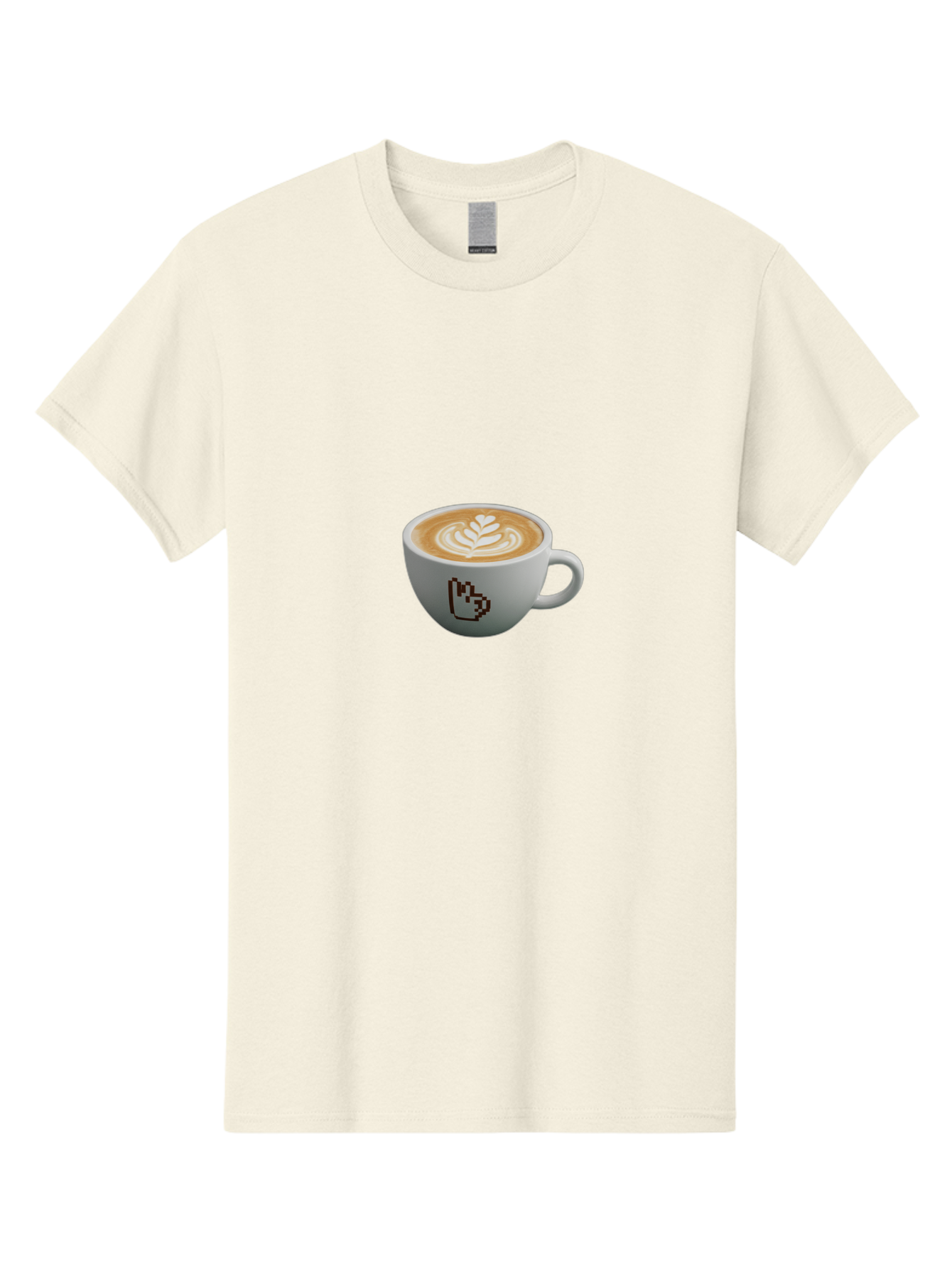 Pixel-Art-Coffee-Cup Men'S Graphic Tee, 100% Cotton, Comfortable Casual Summer Wear, Machine Washable, Cup Of Coffee, Latte Art, Coffee Beverage, Morning Pick-Me-Up, Daily Grind, Caffeine Fix, Pixel Art Design, Coffee Culture Bab198 5