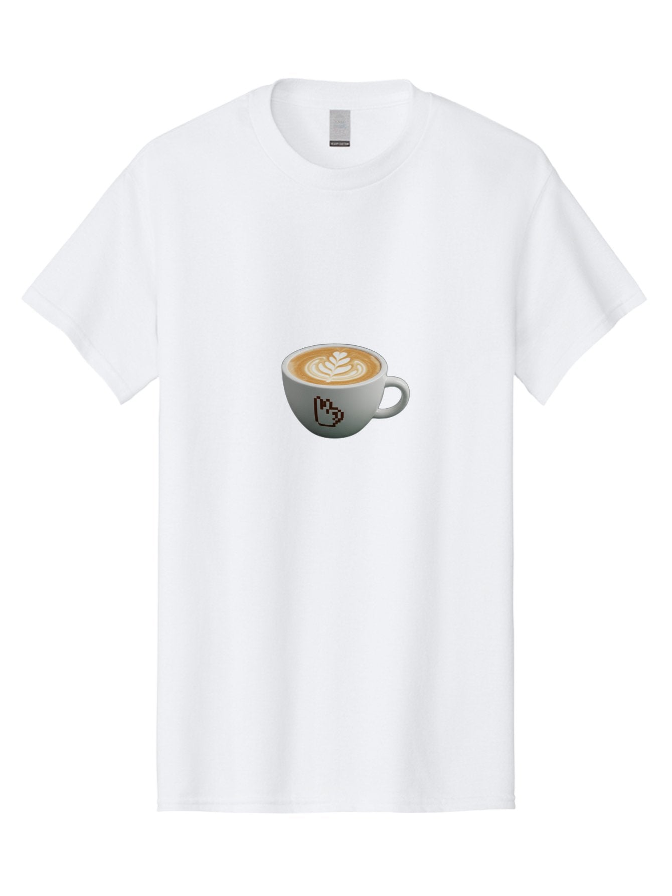 Pixel-Art-Coffee-Cup Men'S Graphic Tee, 100% Cotton, Comfortable Casual Summer Wear, Machine Washable, Cup Of Coffee, Latte Art, Coffee Beverage, Morning Pick-Me-Up, Daily Grind, Caffeine Fix, Pixel Art Design, Coffee Culture Bab198 8