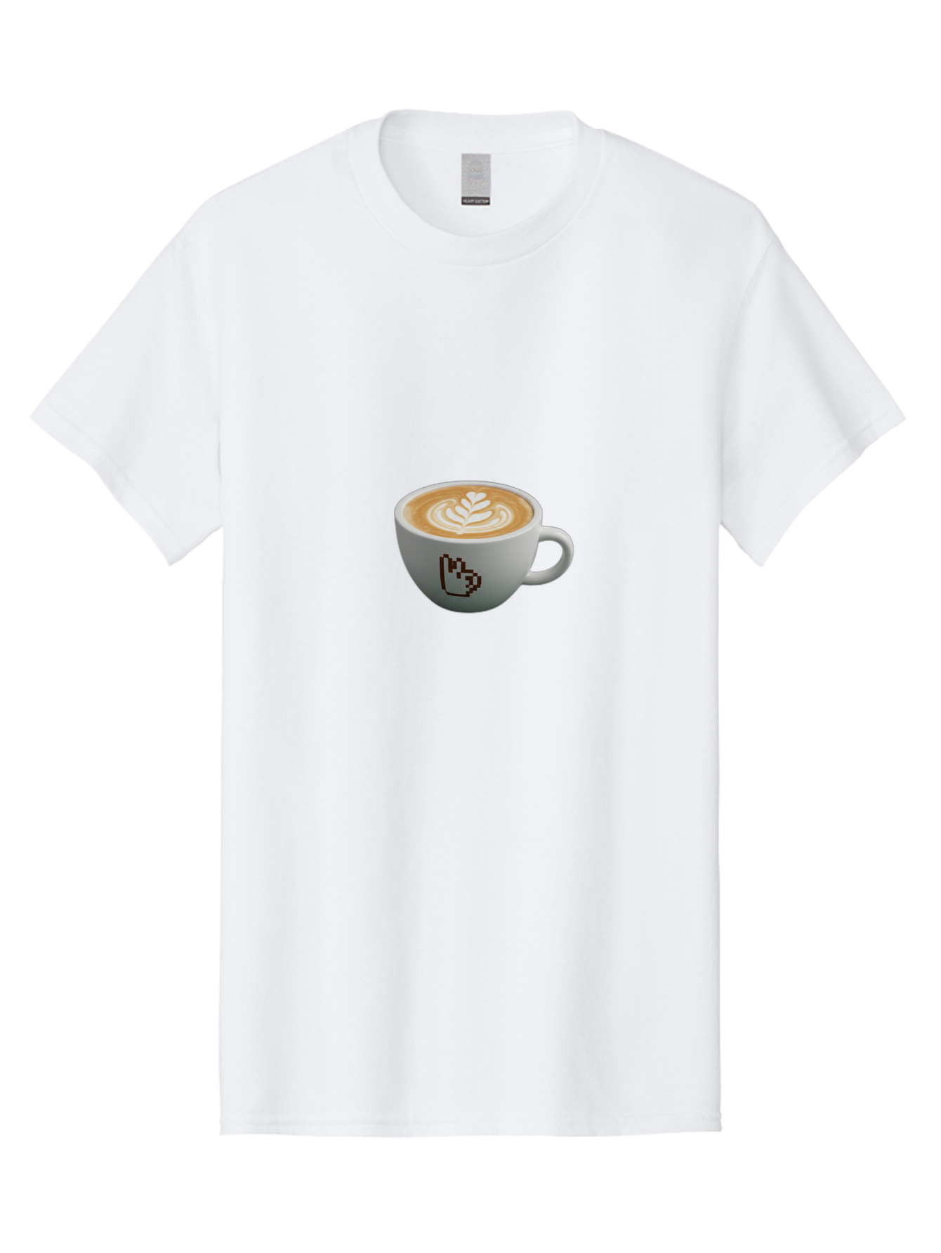 Pixel-Art-Coffee-Cup Men'S Graphic Tee, 100% Cotton, Comfortable Casual Summer Wear, Machine Washable, Cup Of Coffee, Latte Art, Coffee Beverage, Morning Pick-Me-Up, Daily Grind, Caffeine Fix, Pixel Art Design, Coffee Culture Bab198 7