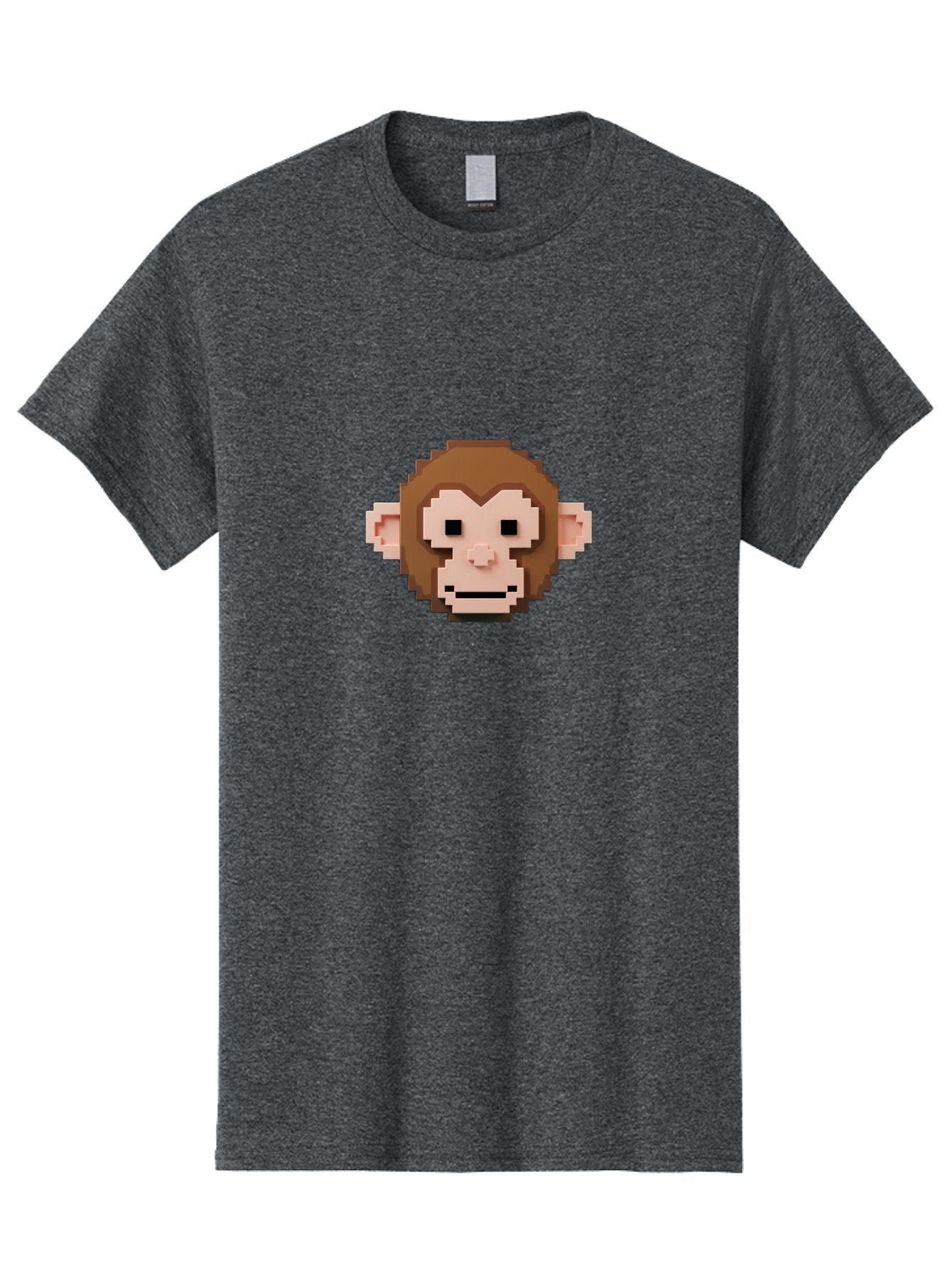 Pixelated-Monkey Men'S Graphic Tee, 100% Cotton, Comfortable Casual Summer Wear, Machine Washable, Pixel Art, Monkey Face, Digital Illustration, Blocky Style, Cartoon Character, Primate, Pixelated Graphics, Video Game Art, Cute Monkey, Bab203 5