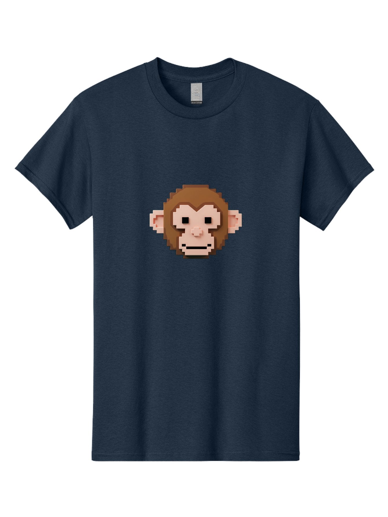 Pixelated-Monkey Men'S Graphic Tee, 100% Cotton, Comfortable Casual Summer Wear, Machine Washable, Pixel Art, Monkey Face, Digital Illustration, Blocky Style, Cartoon Character, Primate, Pixelated Graphics, Video Game Art, Cute Monkey, Bab203 15