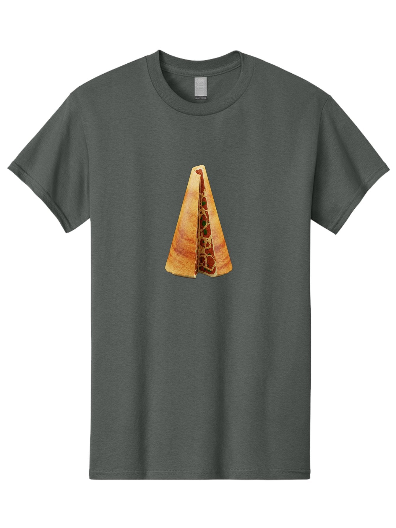 Pizza-Dosa Men'S Graphic Tee, 100% Cotton, Comfortable Casual Summer Wear, Machine Washable, Pizza Cone, Folded Pizza, Savory Snack, Melted Cheese, Tomato Sauce, Crispy Crust, Food Art, Culinary Creativity Bab204