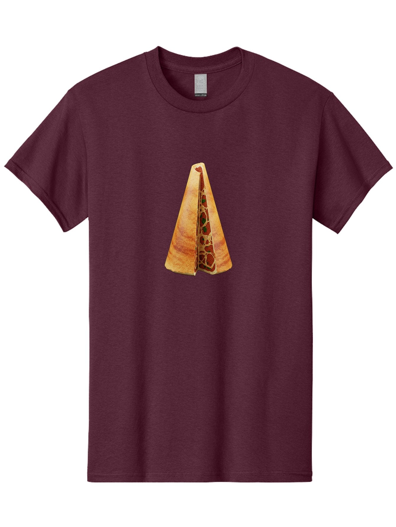 Pizza-Dosa Men'S Graphic Tee, 100% Cotton, Comfortable Casual Summer Wear, Machine Washable, Pizza Cone, Folded Pizza, Savory Snack, Melted Cheese, Tomato Sauce, Crispy Crust, Food Art, Culinary Creativity Bab204