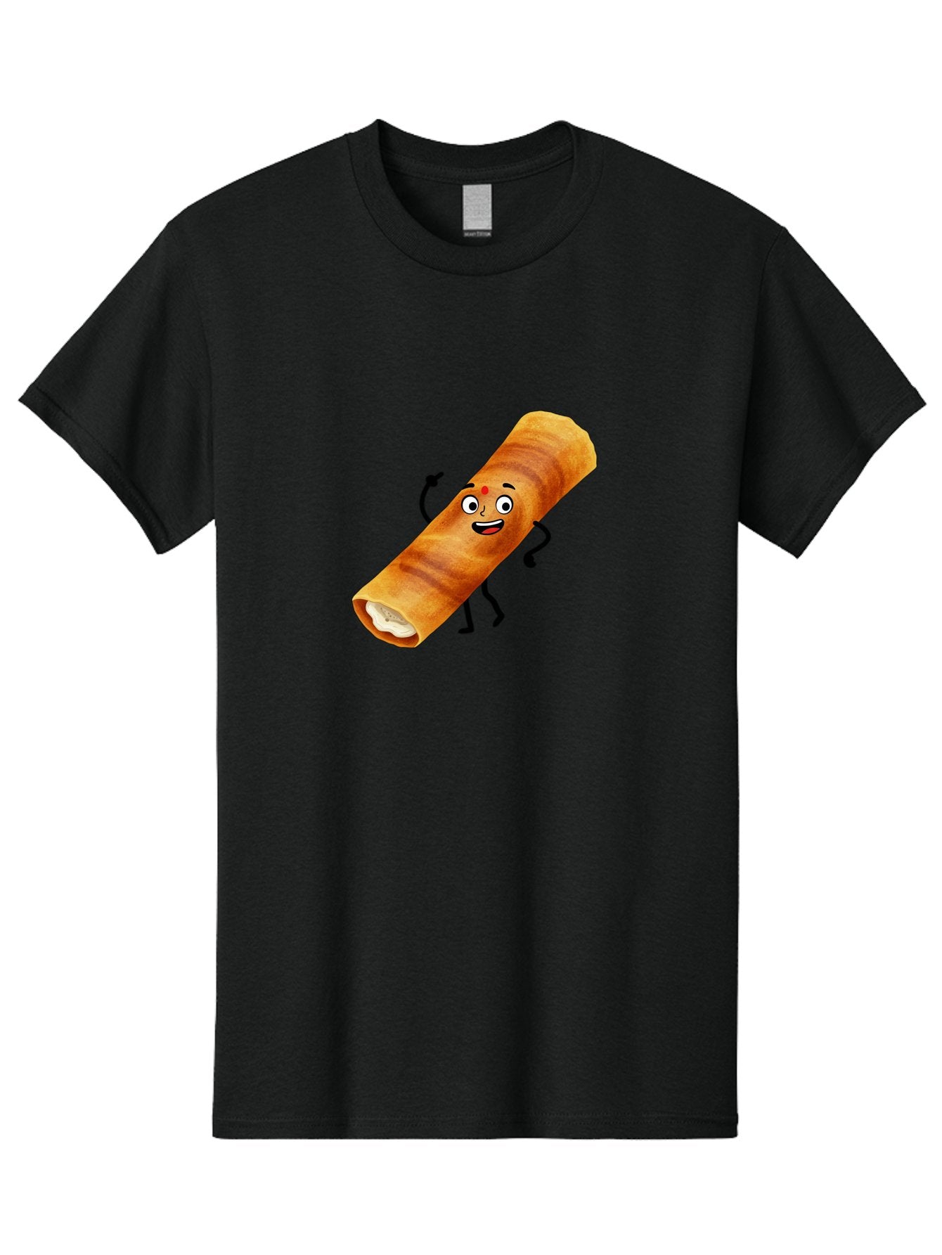 Plain-Dosa Men'S Graphic Tee, 100% Cotton, Comfortable Casual Summer Wear, Machine Washable, Cartoon Paan Masala, Indian Street Food, Delicious Treats, Crunchy Texture, Happy Face, Bindi, Mouth-Watering, Tasty Snack, Paan Delight Bab206 3