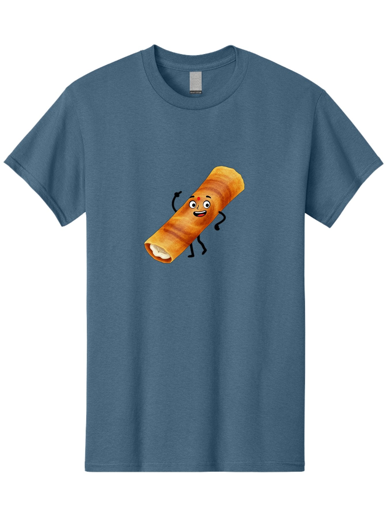 Plain-Dosa Men'S Graphic Tee, 100% Cotton, Comfortable Casual Summer Wear, Machine Washable, Cartoon Paan Masala, Indian Street Food, Delicious Treats, Crunchy Texture, Happy Face, Bindi, Mouth-Watering, Tasty Snack, Paan Delight Bab206 8