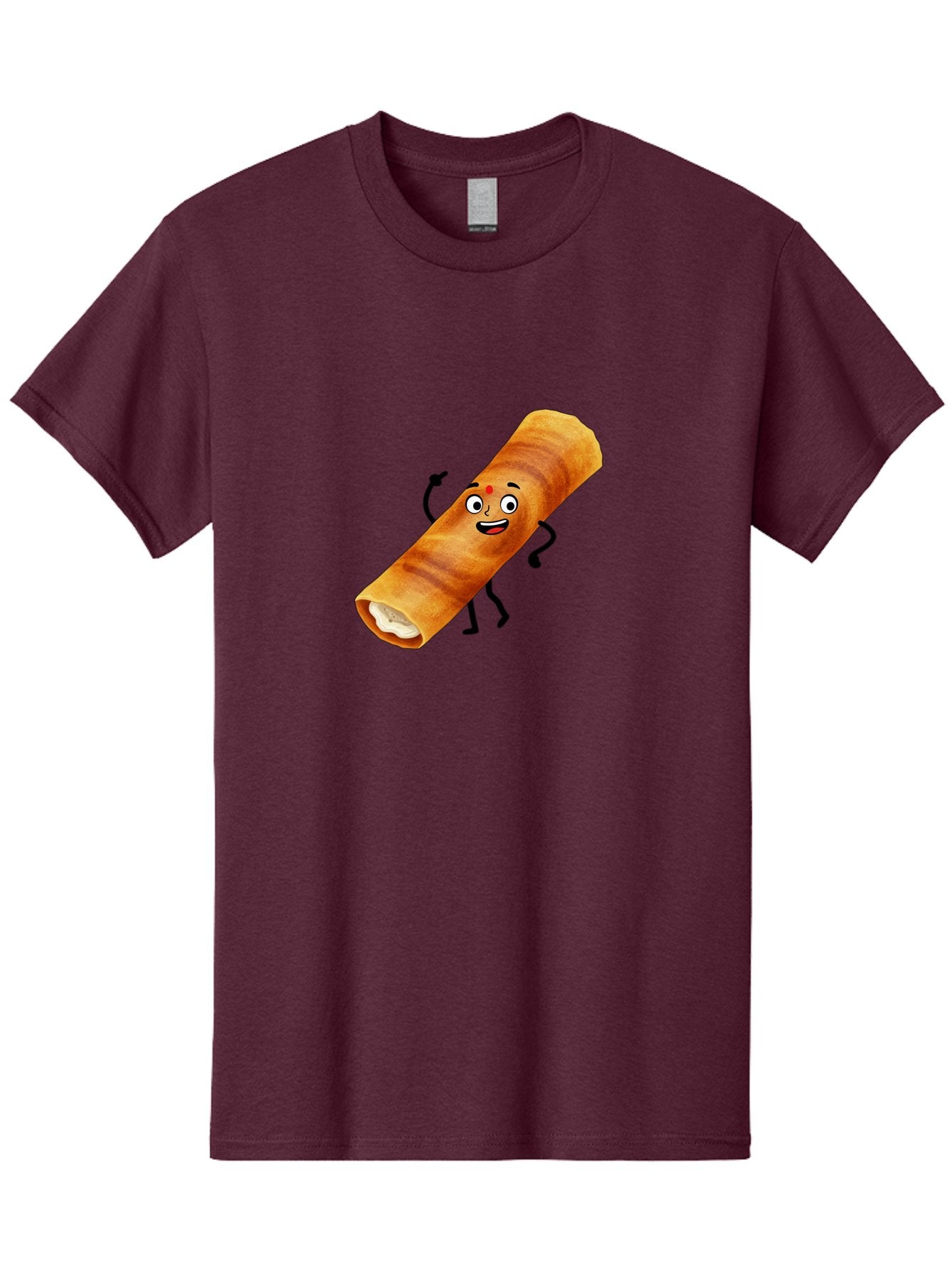 Plain-Dosa Men'S Graphic Tee, 100% Cotton, Comfortable Casual Summer Wear, Machine Washable, Cartoon Paan Masala, Indian Street Food, Delicious Treats, Crunchy Texture, Happy Face, Bindi, Mouth-Watering, Tasty Snack, Paan Delight Bab206 5