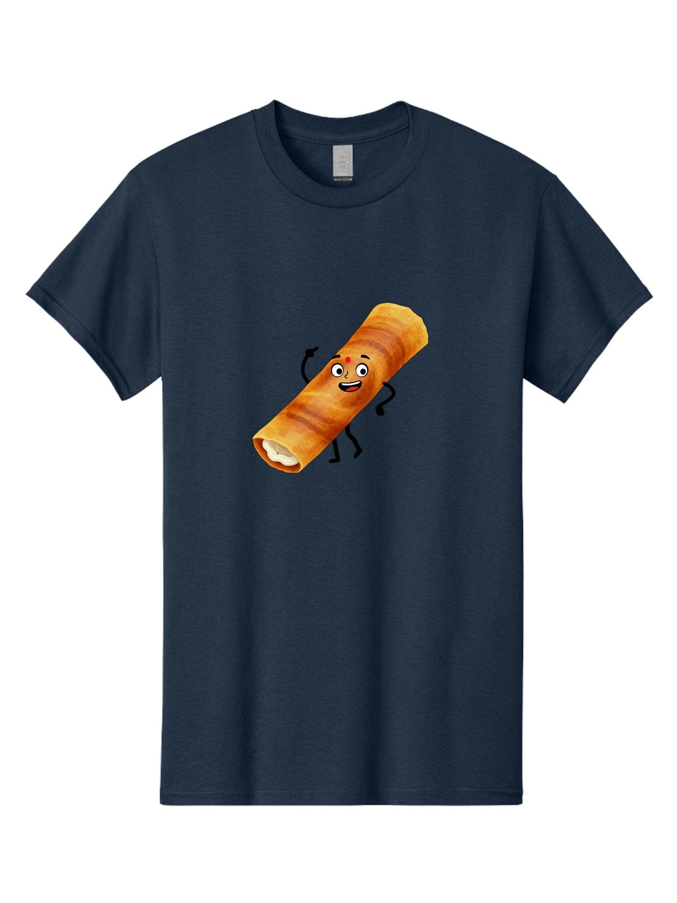 Plain-Dosa Men'S Graphic Tee, 100% Cotton, Comfortable Casual Summer Wear, Machine Washable, Cartoon Paan Masala, Indian Street Food, Delicious Treats, Crunchy Texture, Happy Face, Bindi, Mouth-Watering, Tasty Snack, Paan Delight Bab206 4