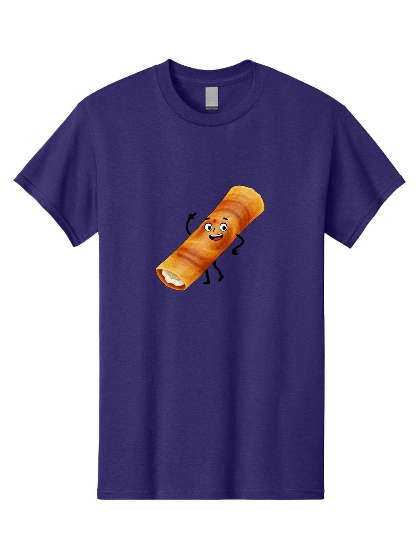 Plain-Dosa Men'S Graphic Tee, 100% Cotton, Comfortable Casual Summer Wear, Machine Washable, Cartoon Paan Masala, Indian Street Food, Delicious Treats, Crunchy Texture, Happy Face, Bindi, Mouth-Watering, Tasty Snack, Paan Delight Bab206