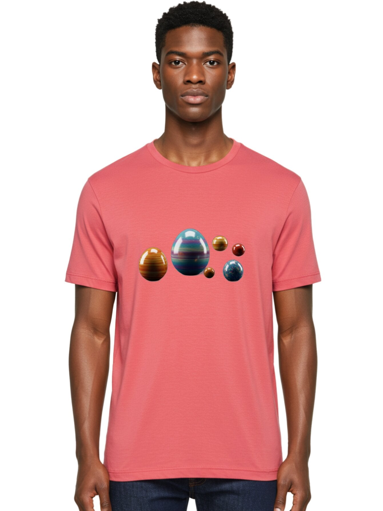 Planets Men'S Graphic Tee, 100% Cotton, Comfortable Casual Summer Wear, Machine Washable, Planets In Space, Colorful Spheres, Shiny Orbs, Celestial Bodies, Astronomy, Solar System, Vibrant Colors, Galactic Scenery, Space Exploration Bab207 20