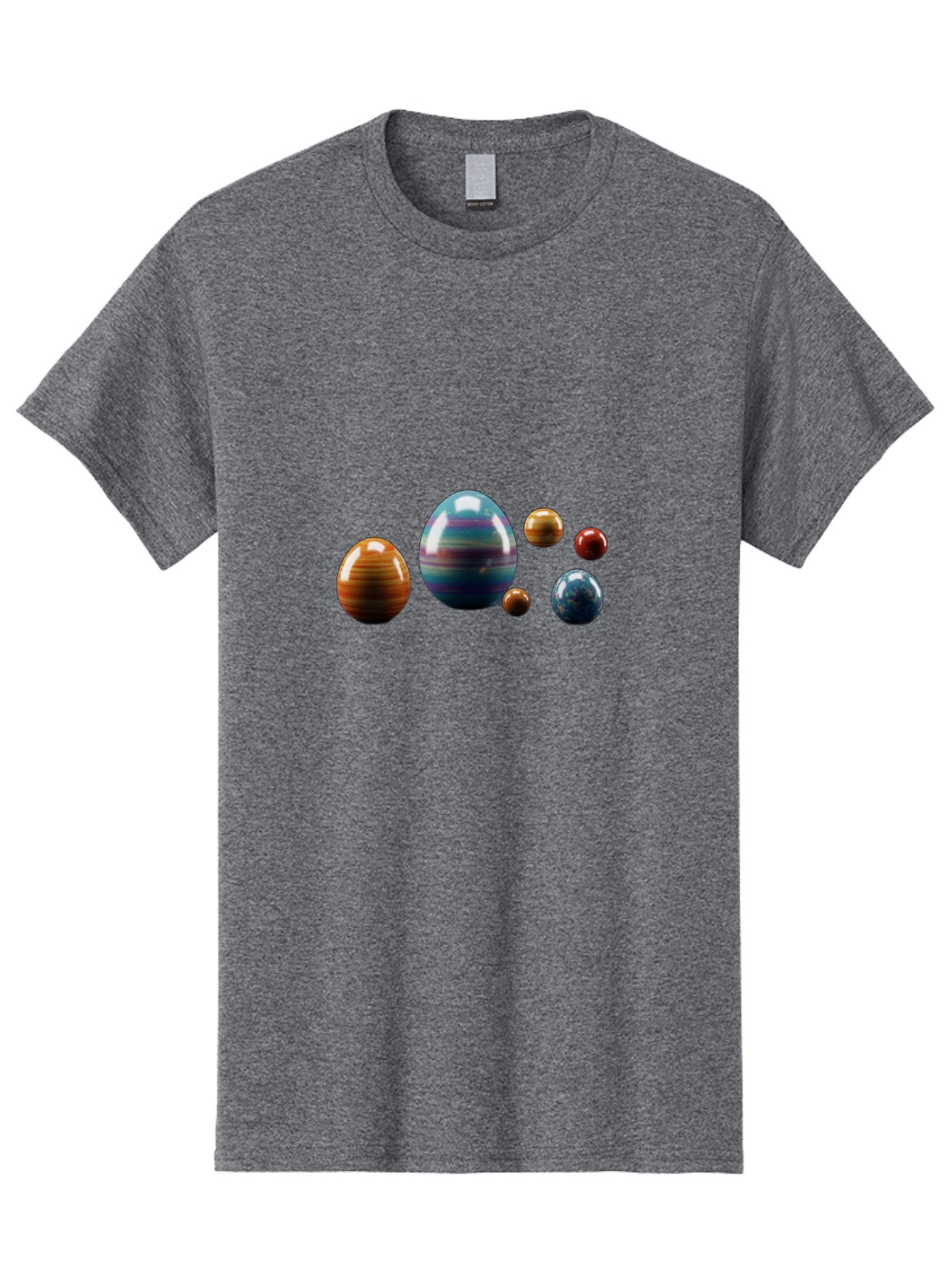 Planets Men'S Graphic Tee, 100% Cotton, Comfortable Casual Summer Wear, Machine Washable, Planets In Space, Colorful Spheres, Shiny Orbs, Celestial Bodies, Astronomy, Solar System, Vibrant Colors, Galactic Scenery, Space Exploration Bab207