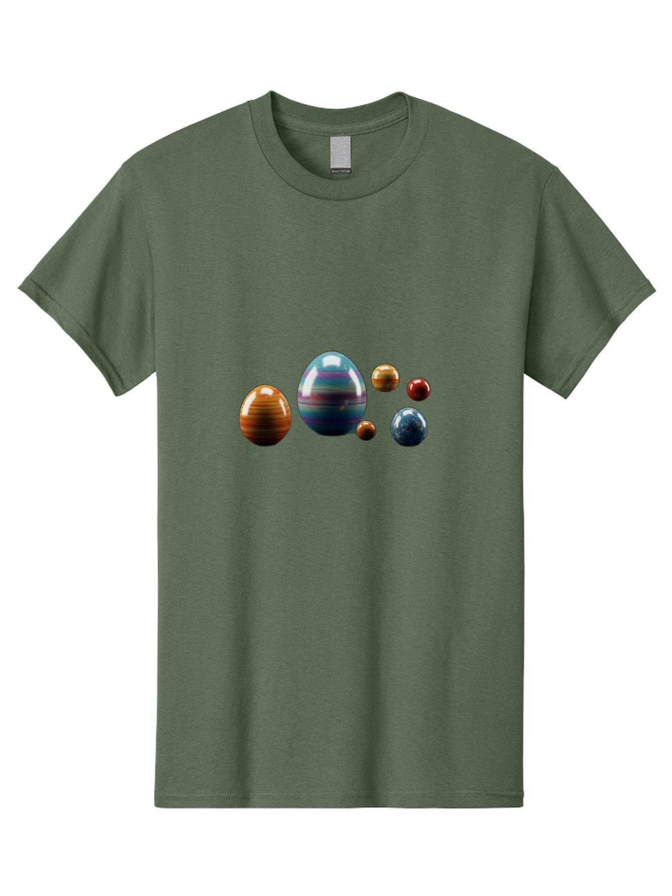 Planets Men'S Graphic Tee, 100% Cotton, Comfortable Casual Summer Wear, Machine Washable, Planets In Space, Colorful Spheres, Shiny Orbs, Celestial Bodies, Astronomy, Solar System, Vibrant Colors, Galactic Scenery, Space Exploration Bab207