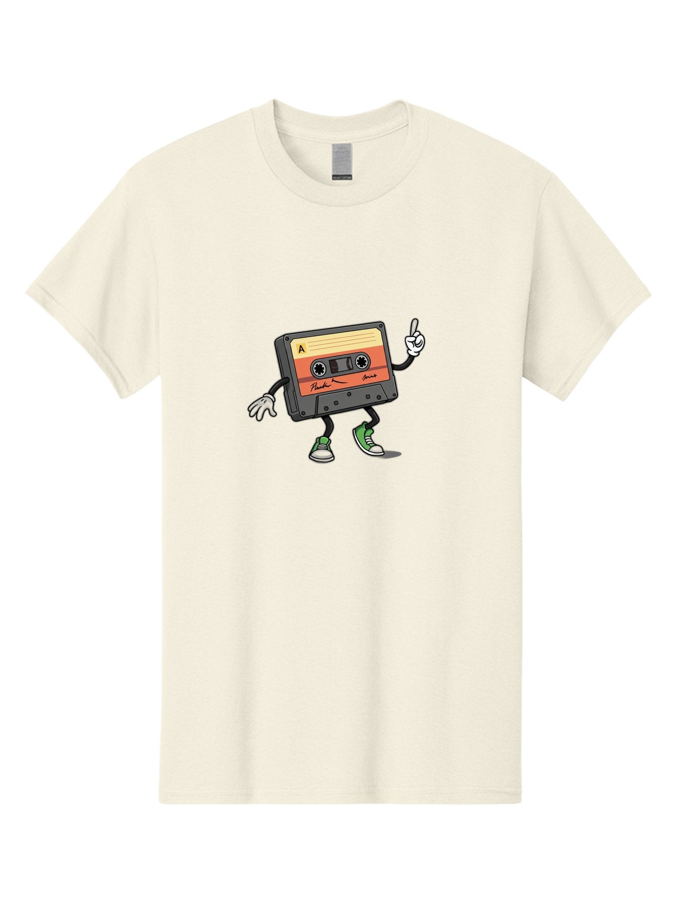 Plastic Men'S Graphic Tee, 100% Cotton, Comfortable Casual Summer Wear, Machine Washable, Mix Tape With Legs And Sneakers, Cassette Tape Character, Retro Music, Nostalgic Vibe, Funky Cartoon Style, Hip Hop Culture, Mixtape, 80S Music, Bab208 3