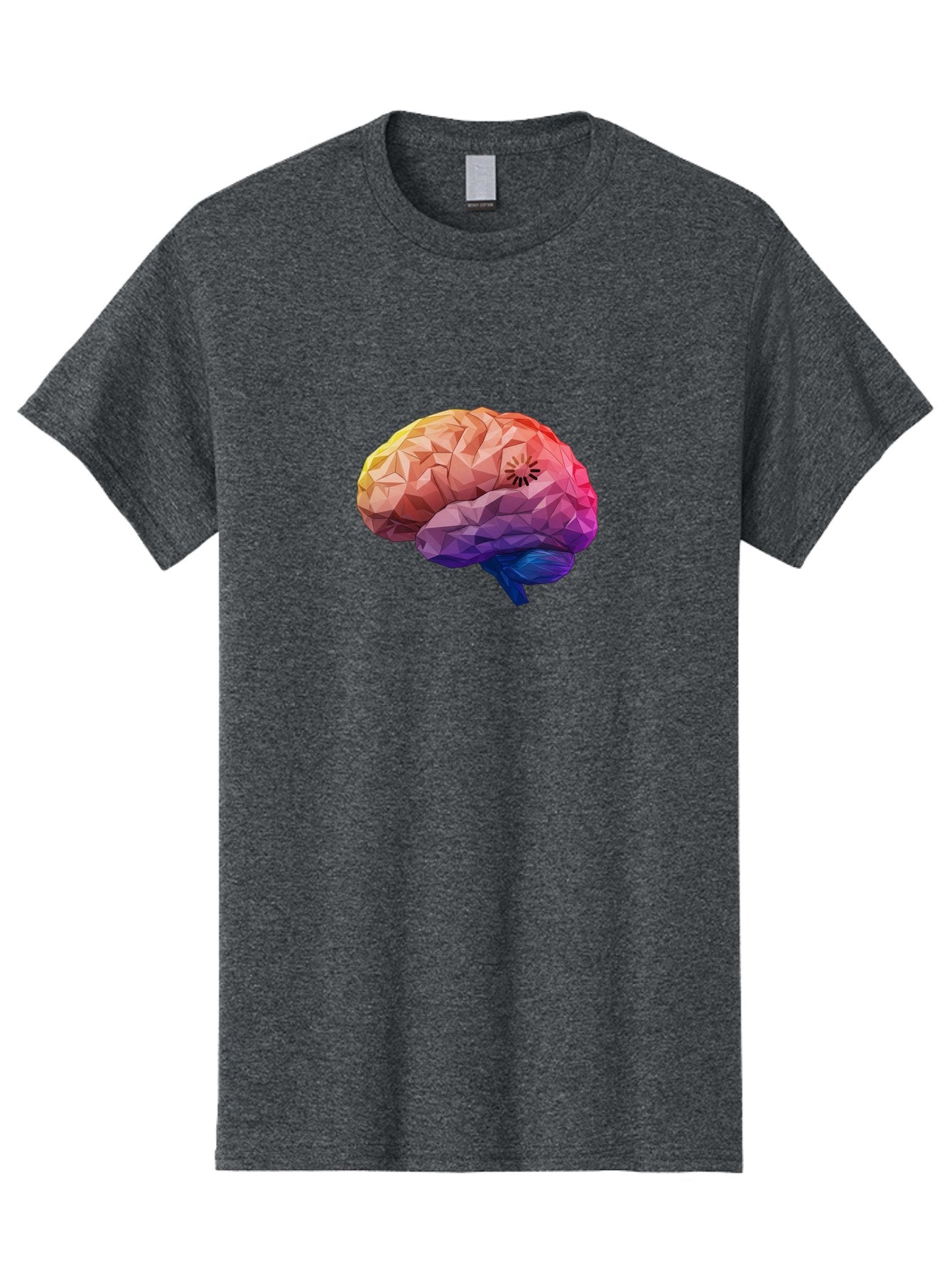 Polygonal-Brain Men'S Graphic Tee, 100% Cotton, Comfortable Casual Summer Wear, Machine Washable, Low Poly Brain, Colorful Brain, 3D Brain Model, Geometric Art, Brain Illustration, Neuroscience, Cognitive Function, Mental Health Awareness, Bab211 6