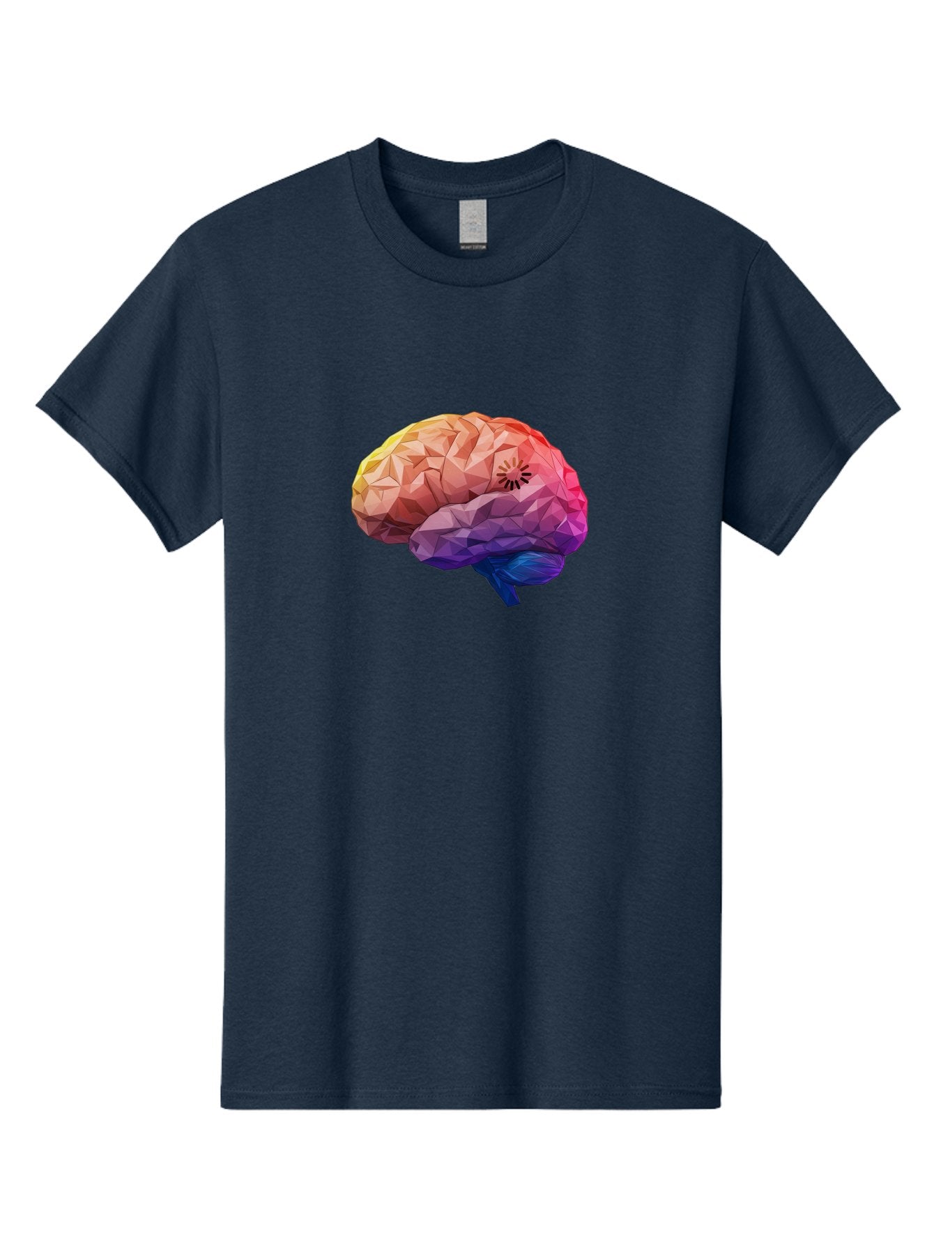 Polygonal-Brain Men'S Graphic Tee, 100% Cotton, Comfortable Casual Summer Wear, Machine Washable, Low Poly Brain, Colorful Brain, 3D Brain Model, Geometric Art, Brain Illustration, Neuroscience, Cognitive Function, Mental Health Awareness, Bab211 11