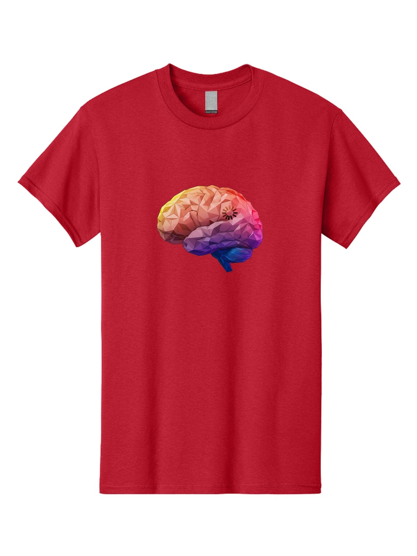 Polygonal-Brain Men'S Graphic Tee, 100% Cotton, Comfortable Casual Summer Wear, Machine Washable, Low Poly Brain, Colorful Brain, 3D Brain Model, Geometric Art, Brain Illustration, Neuroscience, Cognitive Function, Mental Health Awareness, Bab211 12