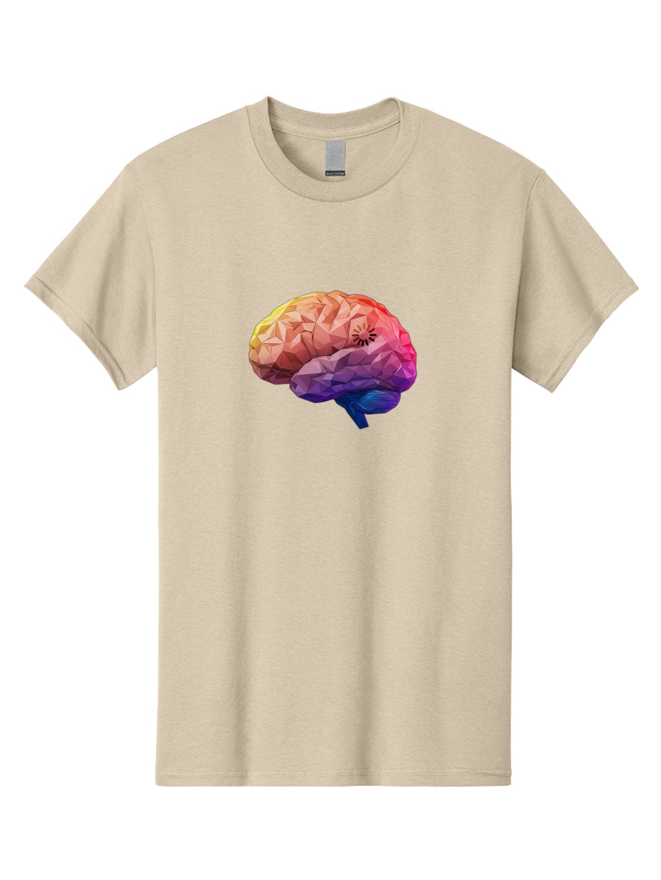 Polygonal-Brain Men'S Graphic Tee, 100% Cotton, Comfortable Casual Summer Wear, Machine Washable, Low Poly Brain, Colorful Brain, 3D Brain Model, Geometric Art, Brain Illustration, Neuroscience, Cognitive Function, Mental Health Awareness, Bab211 10