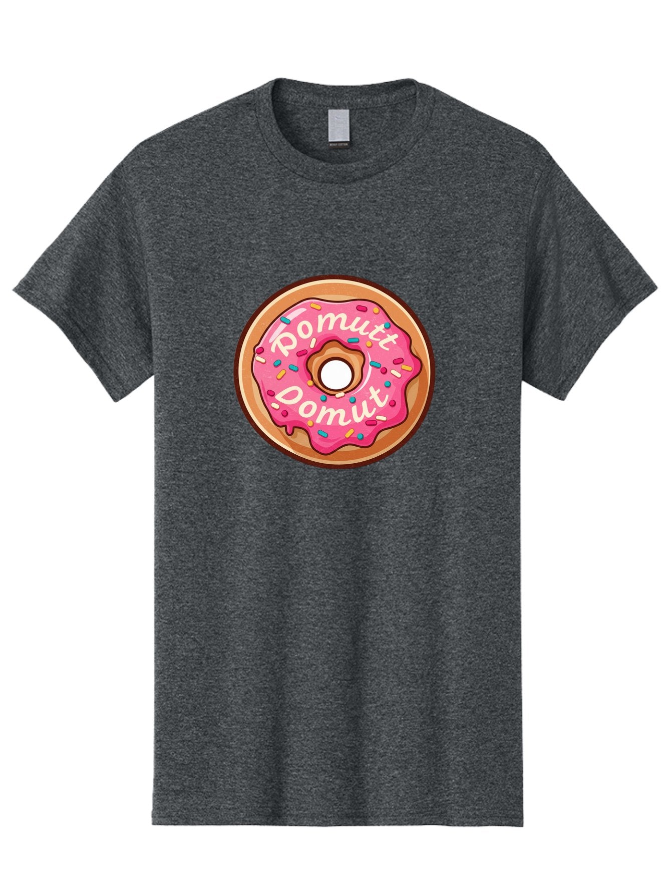 Pomutt-Pomutt-Donut Men'S Graphic Tee, 100% Cotton, Comfortable Casual Summer Wear, Machine Washable, Pink Frosted Donut, Donut With Sprinkles, Sweet Treat, Tasty Dessert, Colorful Donut, Pomutt Pomutt, Donut Illustration, Donut Art Bab212 3