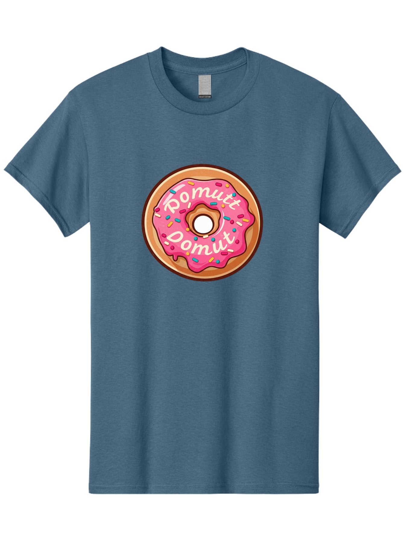 Pomutt-Pomutt-Donut Men'S Graphic Tee, 100% Cotton, Comfortable Casual Summer Wear, Machine Washable, Pink Frosted Donut, Donut With Sprinkles, Sweet Treat, Tasty Dessert, Colorful Donut, Pomutt Pomutt, Donut Illustration, Donut Art Bab212 4