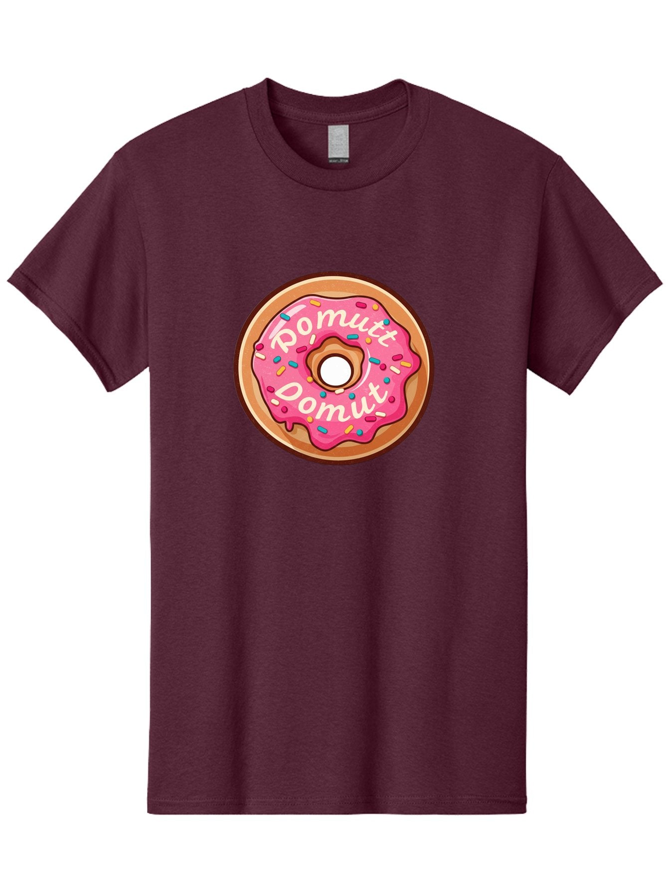 Pomutt-Pomutt-Donut Men'S Graphic Tee, 100% Cotton, Comfortable Casual Summer Wear, Machine Washable, Pink Frosted Donut, Donut With Sprinkles, Sweet Treat, Tasty Dessert, Colorful Donut, Pomutt Pomutt, Donut Illustration, Donut Art Bab212 12