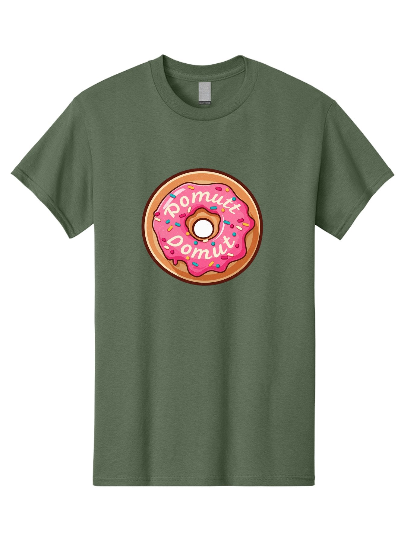 Pomutt-Pomutt-Donut Men'S Graphic Tee, 100% Cotton, Comfortable Casual Summer Wear, Machine Washable, Pink Frosted Donut, Donut With Sprinkles, Sweet Treat, Tasty Dessert, Colorful Donut, Pomutt Pomutt, Donut Illustration, Donut Art Bab212 11