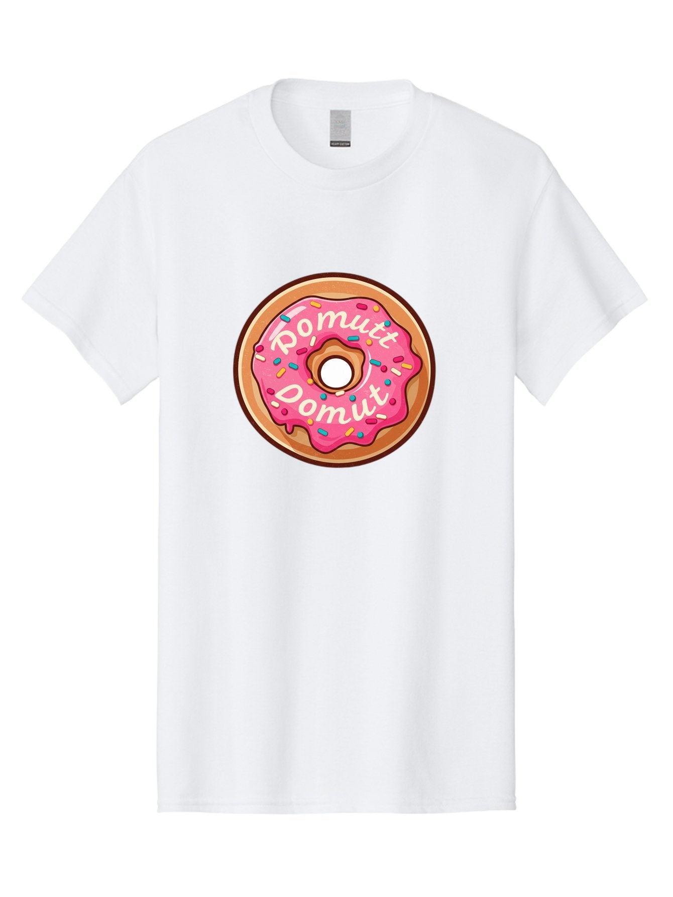 Pomutt-Pomutt-Donut Men'S Graphic Tee, 100% Cotton, Comfortable Casual Summer Wear, Machine Washable, Pink Frosted Donut, Donut With Sprinkles, Sweet Treat, Tasty Dessert, Colorful Donut, Pomutt Pomutt, Donut Illustration, Donut Art Bab212 13