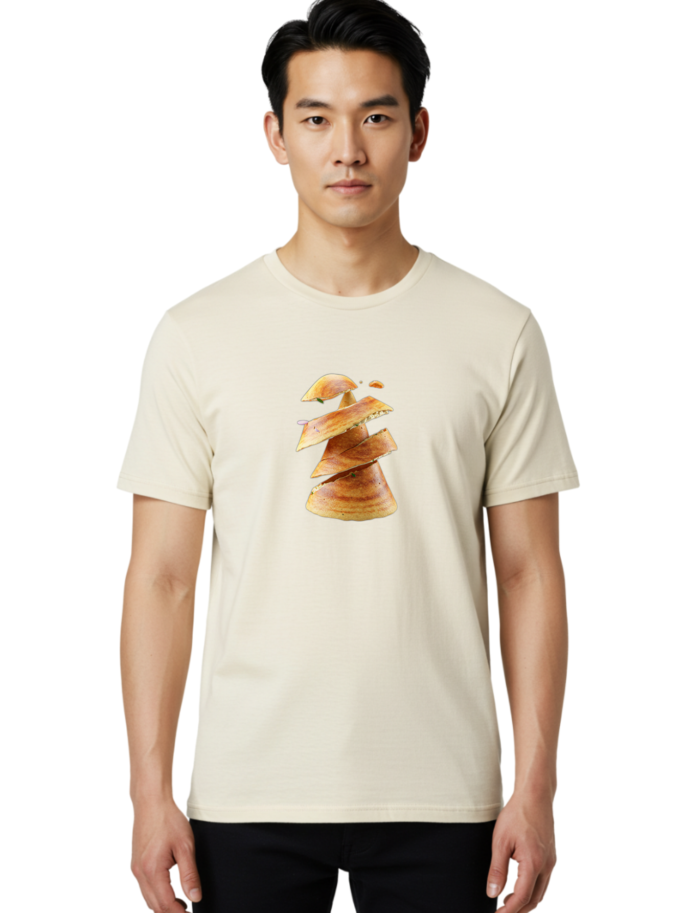 Potato-Chips-Tree Men'S Graphic Tee, 100% Cotton, Comfortable Casual Summer Wear, Machine Washable, Potato Chips Forming A Christmas Tree, Crispy Snack, Savory Delight, Crunchy Texture, Stack Of Chips, Festive Snack, Food Art, Bab216 20