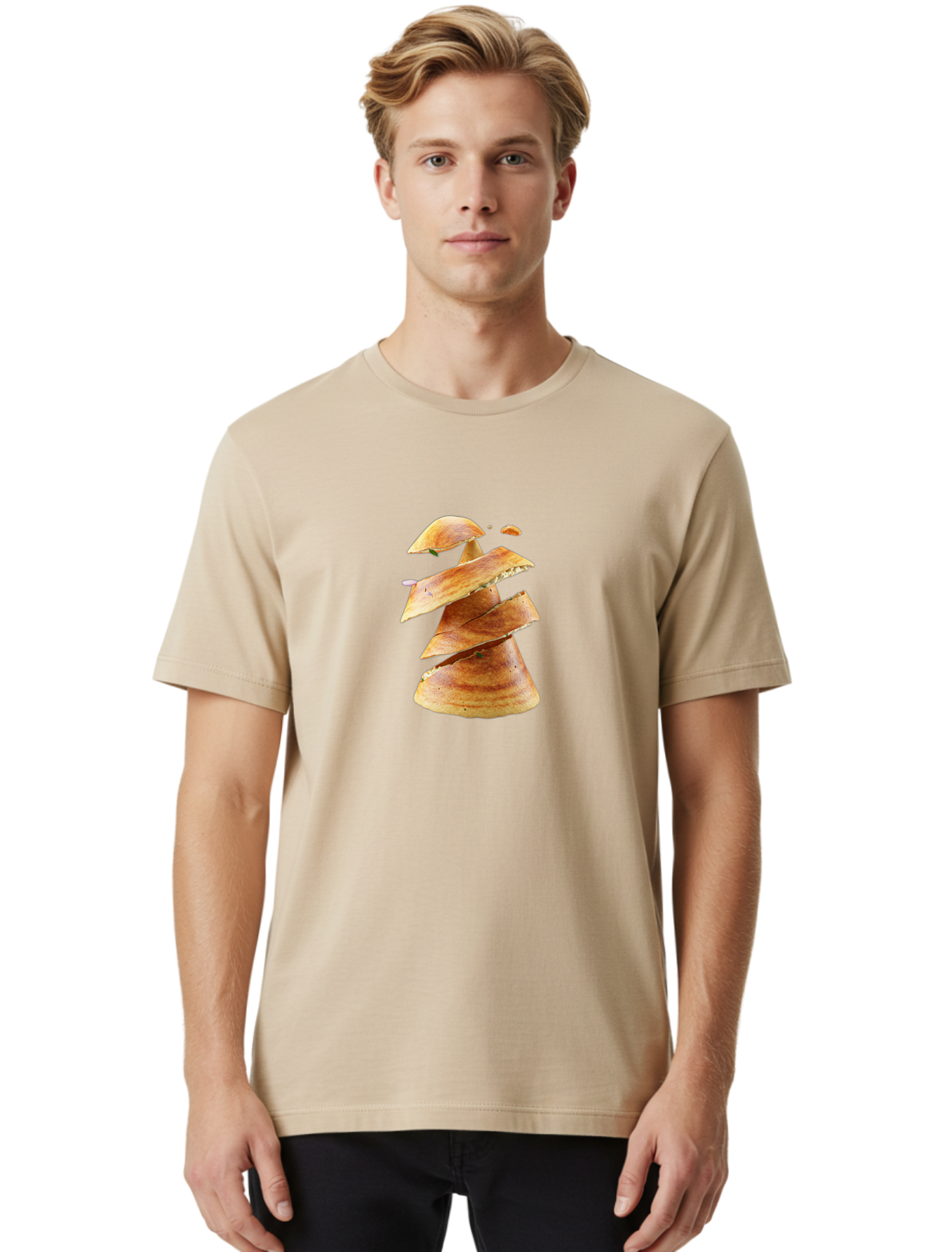 Potato-Chips-Tree Men'S Graphic Tee, 100% Cotton, Comfortable Casual Summer Wear, Machine Washable, Potato Chips Forming A Christmas Tree, Crispy Snack, Savory Delight, Crunchy Texture, Stack Of Chips, Festive Snack, Food Art, Bab216 14