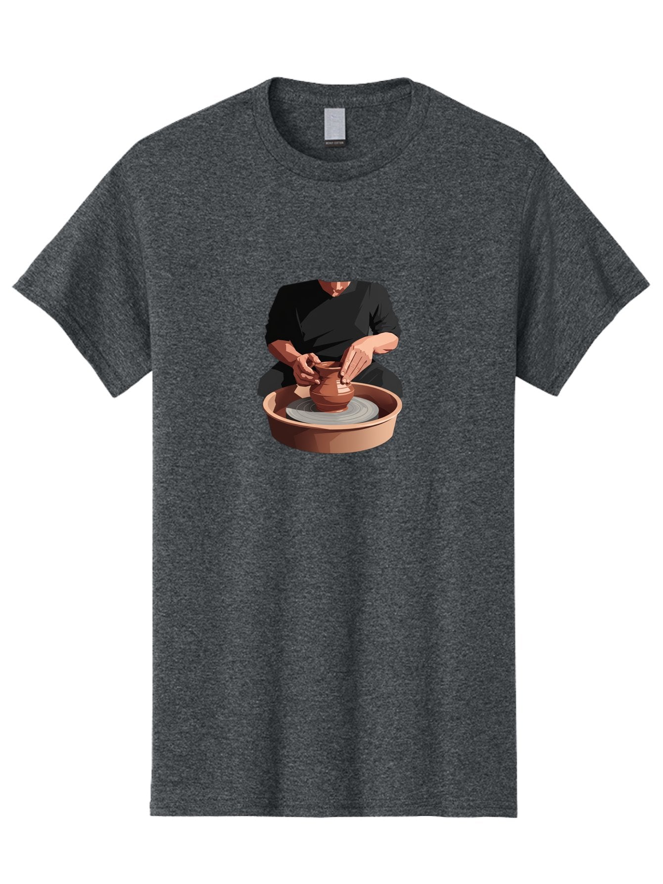 Potter-At-Work-1 Men'S Graphic Tee, 100% Cotton, Comfortable Casual Summer Wear, Machine Washable, Potter Shaping Clay Pot, Pottery Wheel In Action, Pottery Making Process, Hands-On Craftsmanship, Clay Vessel Creation, Artistic Expression, Bab219 8