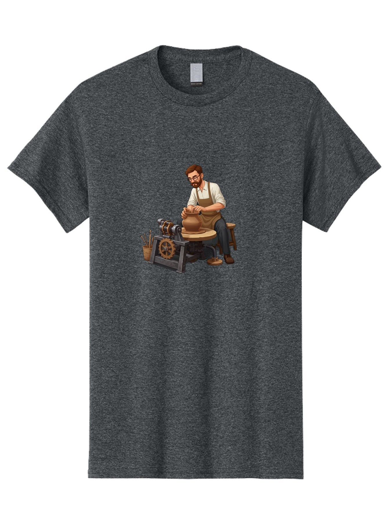 Potter-At-Work-10 Men'S Graphic Tee, 100% Cotton, Comfortable Casual Summer Wear, Machine Washable, Potter Creating Ceramics, Pottery Wheel In Action, Clay Vessel Being Shaped, Artisan At Work, Creative Process, Skilled Craftsmanship, Bab220 5